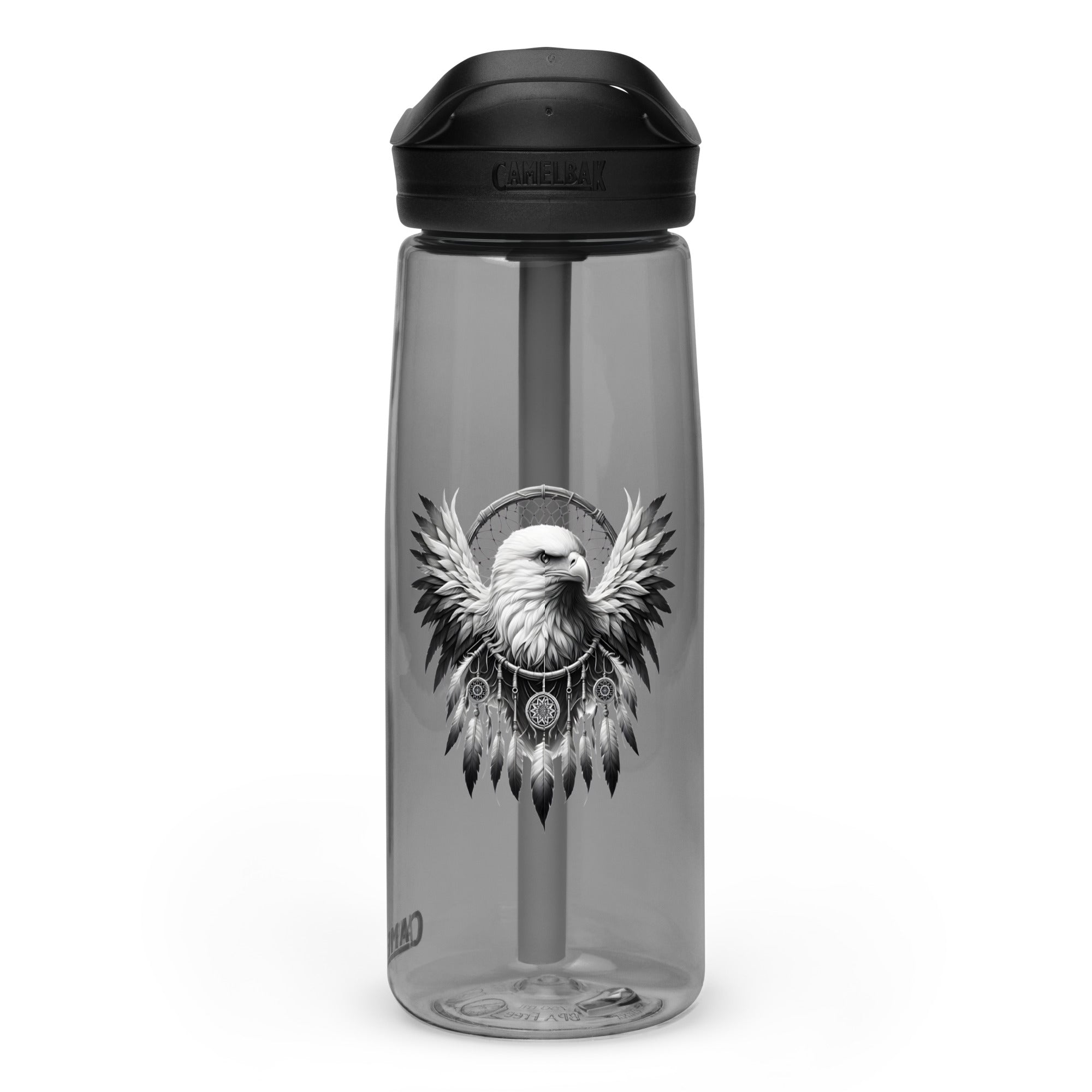 Dreamcatcher Eagle – Sports Water Bottle Realistic Native American Talisman Mythology Graphic Design