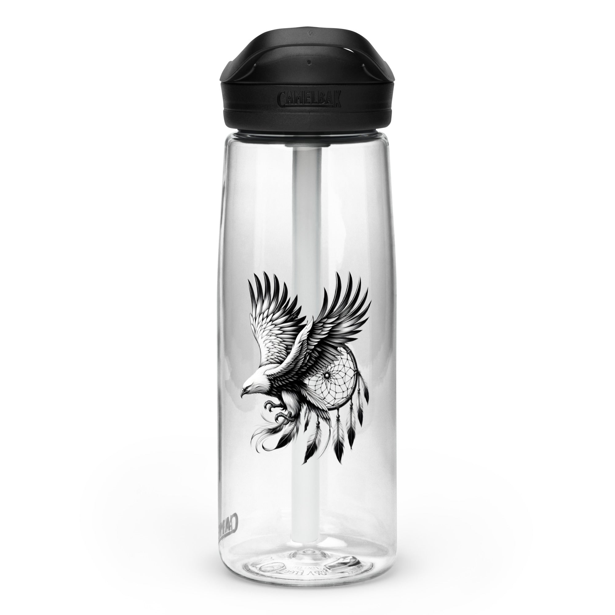 Dreamcatcher Eagle – Sports Water Bottle Realistic Native American Talisman Mythology Graphic Design