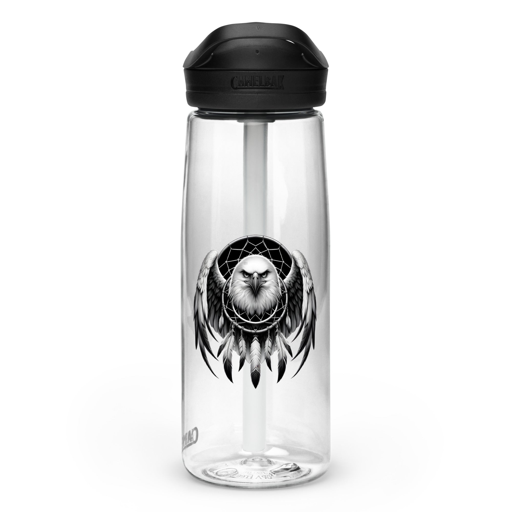 Dreamcatcher Eagle – Sports Water Bottle Realistic Native American Talisman Mythology Graphic Design