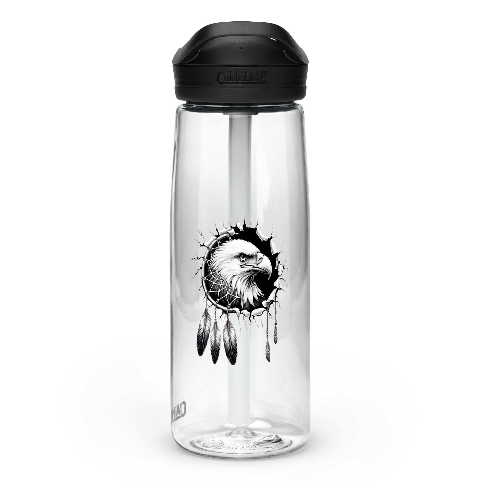 Dreamcatcher Eagle – Sports Water Bottle Realistic Native American Talisman Mythology Graphic Design