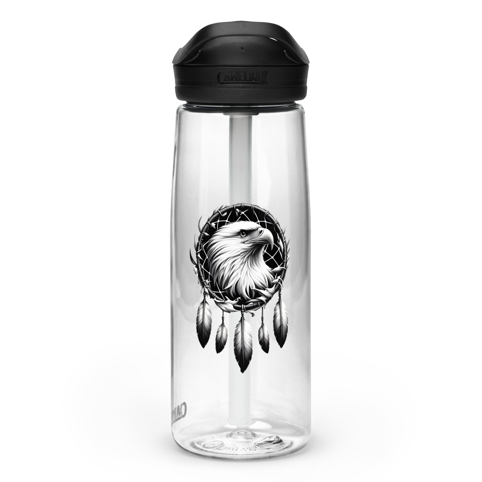 Dreamcatcher Eagle – Sports Water Bottle Realistic Native American Talisman Mythology Graphic Design