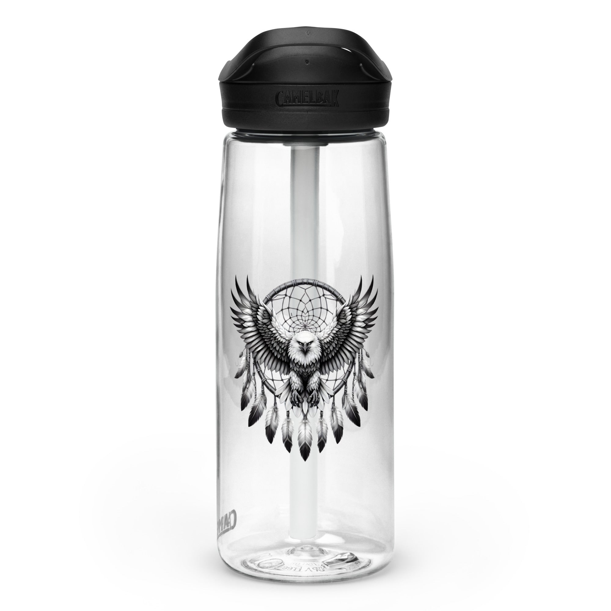 Dreamcatcher Eagle – Sports Water Bottle Realistic Native American Talisman Mythology Graphic Design