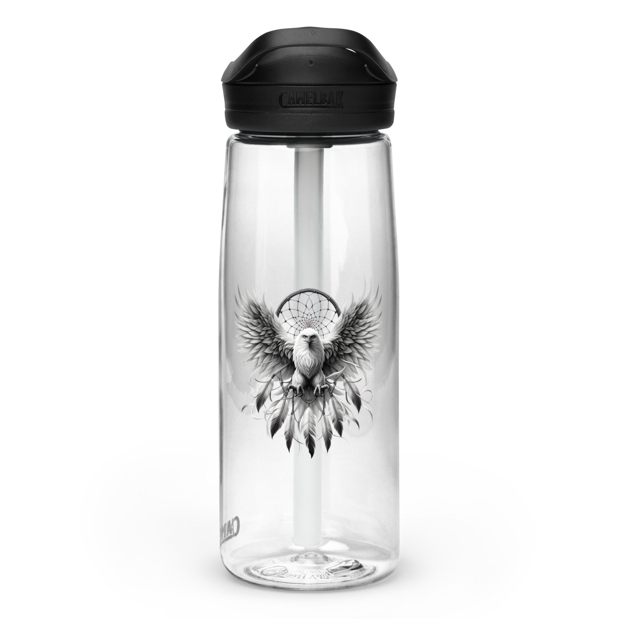 Dreamcatcher Eagle – Sports Water Bottle Realistic Native American Talisman Mythology Graphic Design