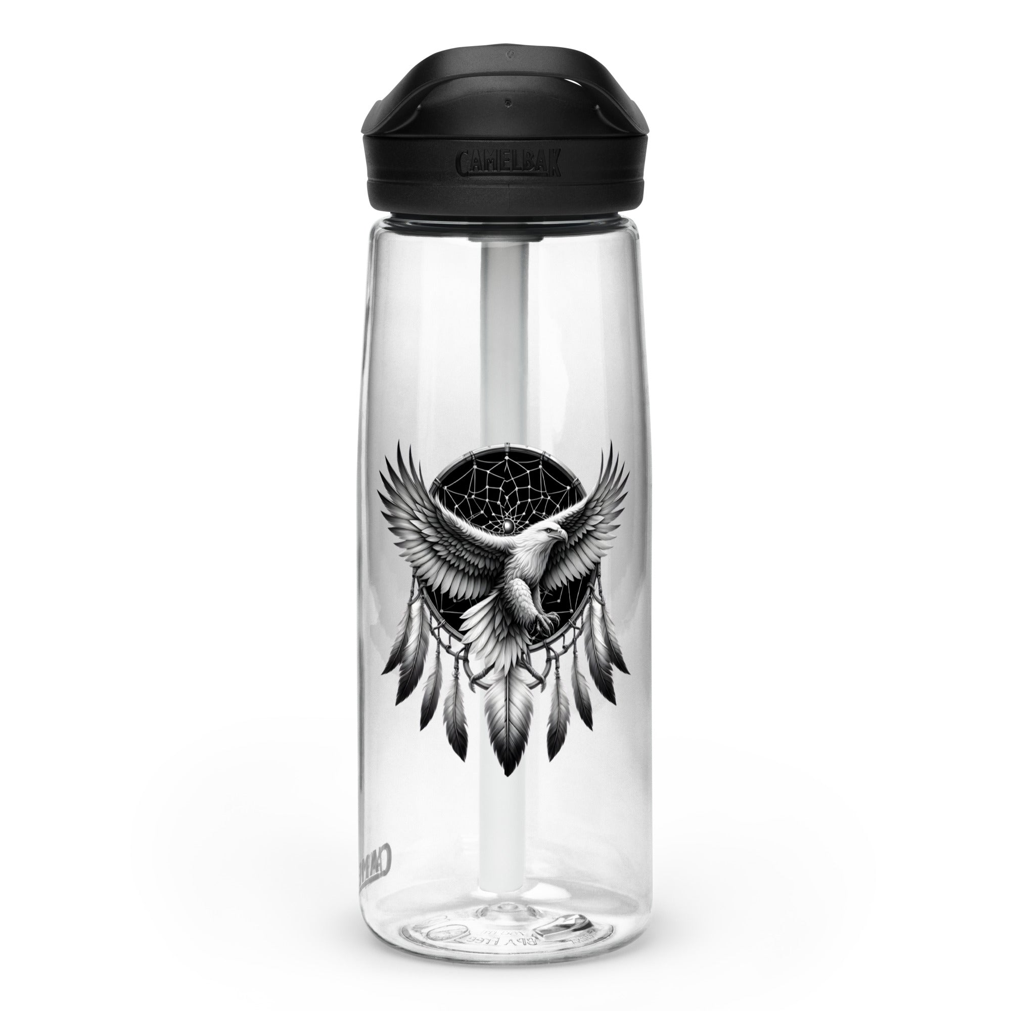 Dreamcatcher Eagle – Sports Water Bottle Realistic Native American Talisman Mythology Graphic Design