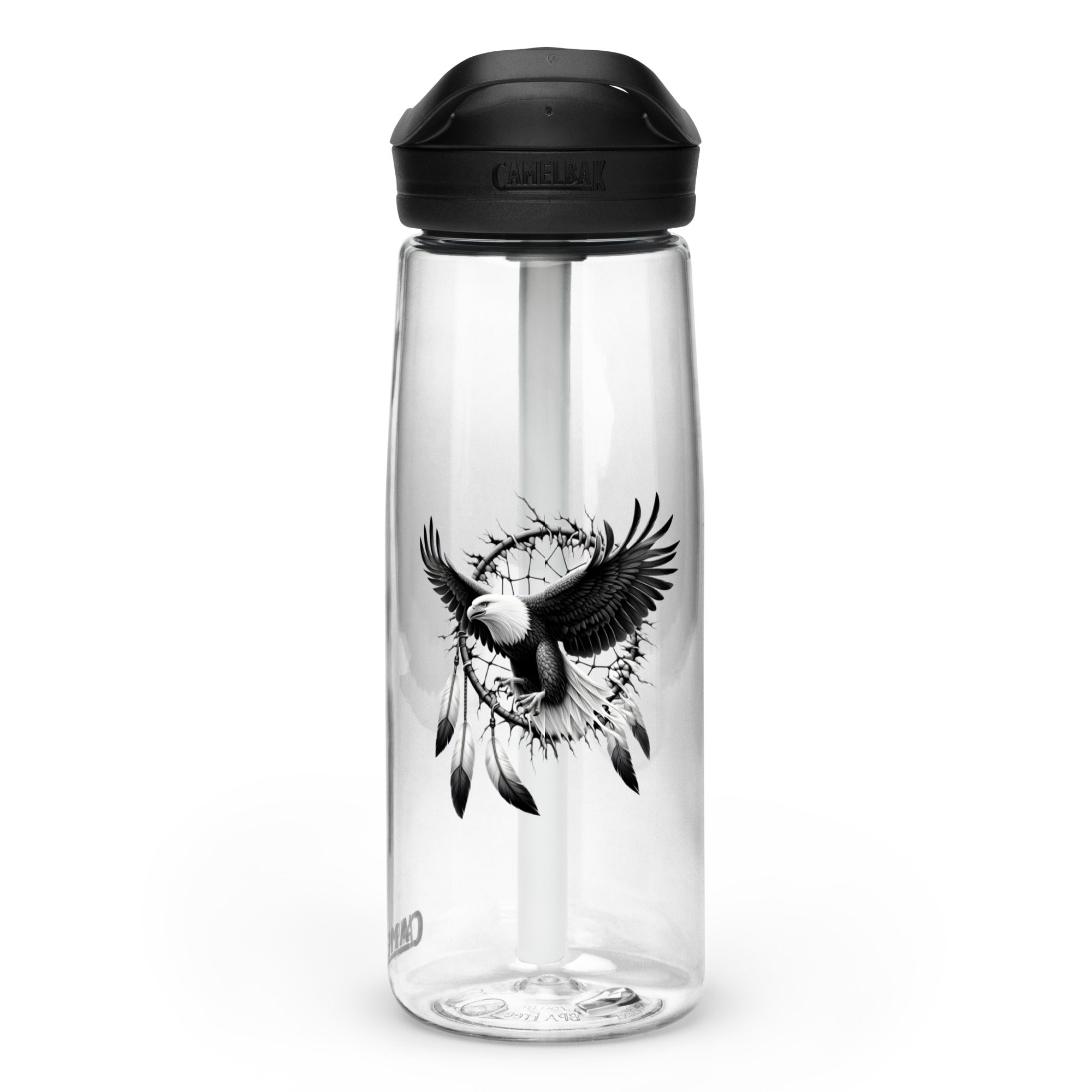 Dreamcatcher Eagle – Sports Water Bottle Realistic Native American Talisman Mythology Graphic Design