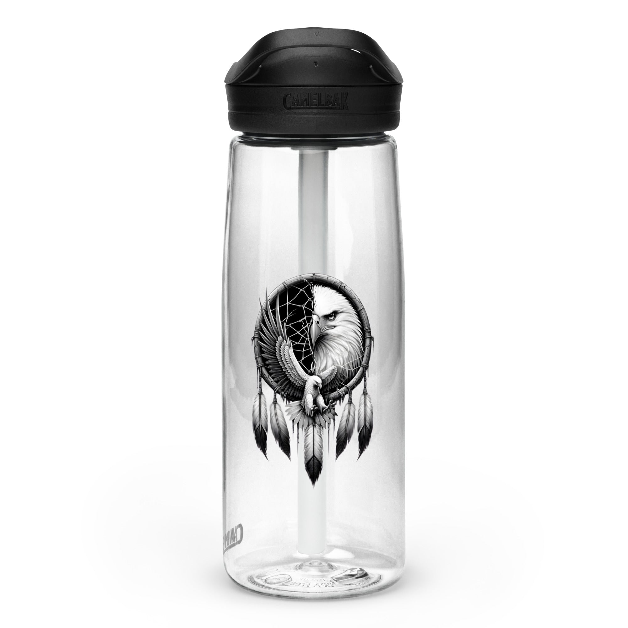 Dreamcatcher Eagle – Sports Water Bottle Realistic Native American Talisman Mythology Graphic Design