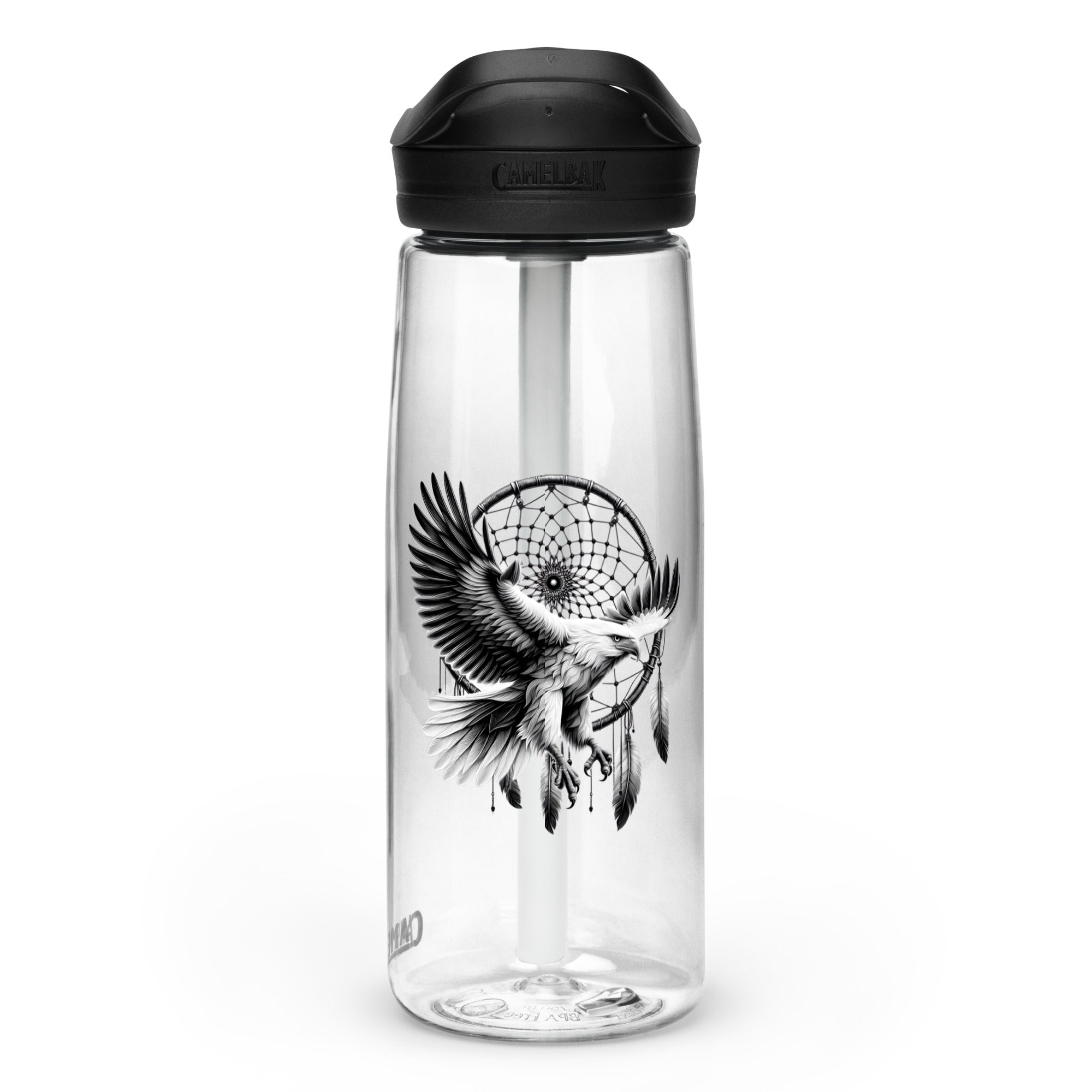 Dreamcatcher Eagle – Sports Water Bottle Realistic Native American Talisman Mythology Graphic Design