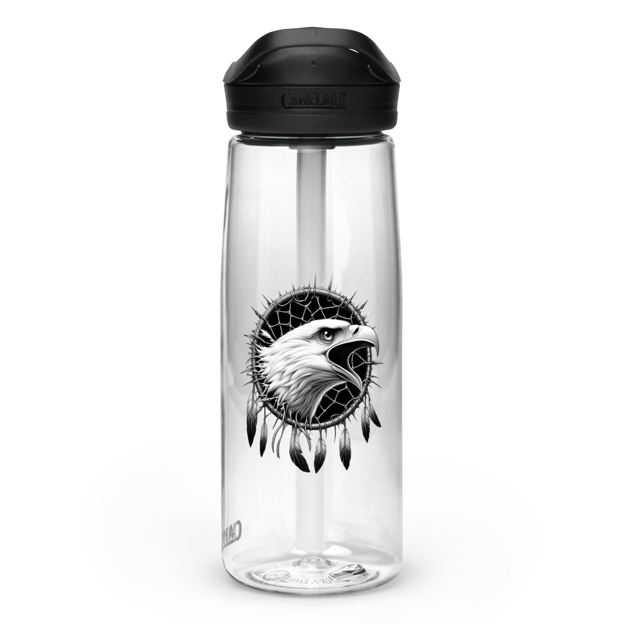 Dreamcatcher Eagle – Sports Water Bottle Realistic Native American Talisman Mythology Graphic Design