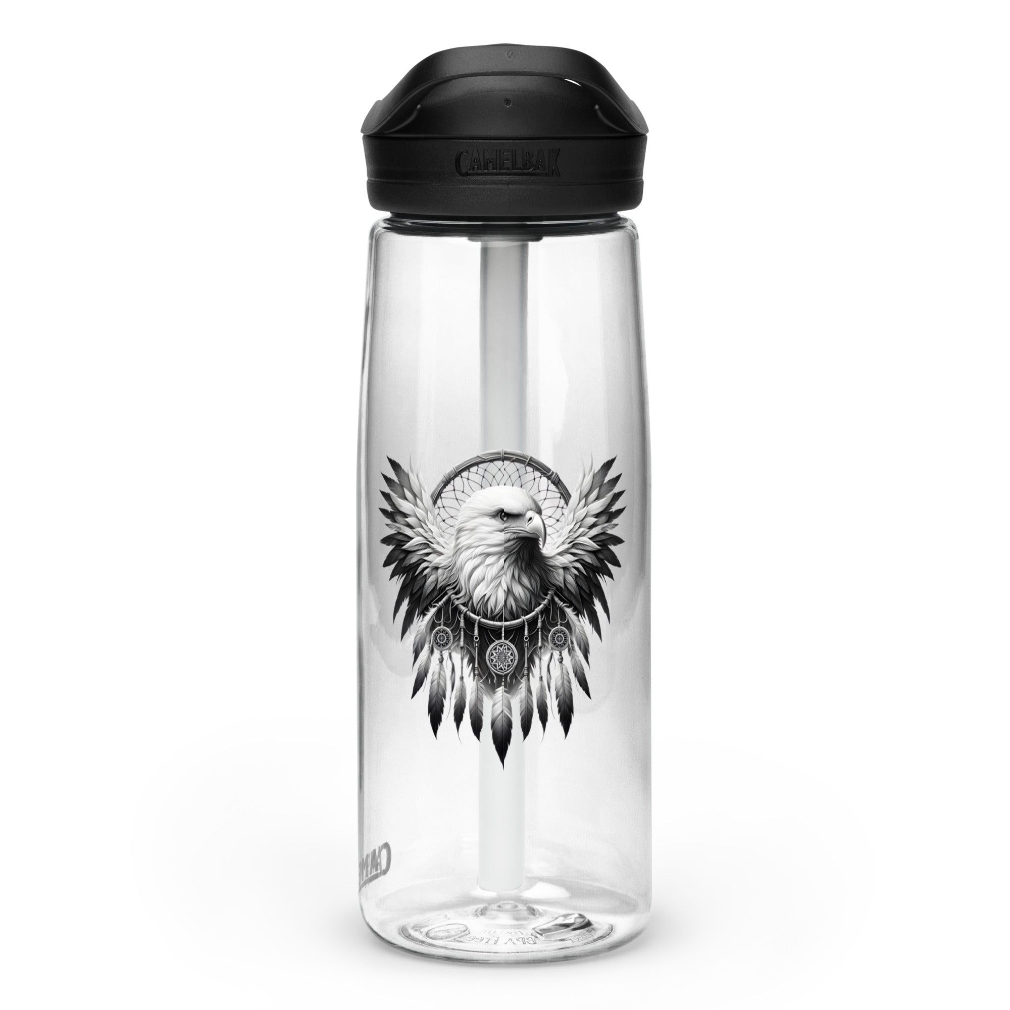 Dreamcatcher Eagle – Sports Water Bottle Realistic Native American Talisman Mythology Graphic Design