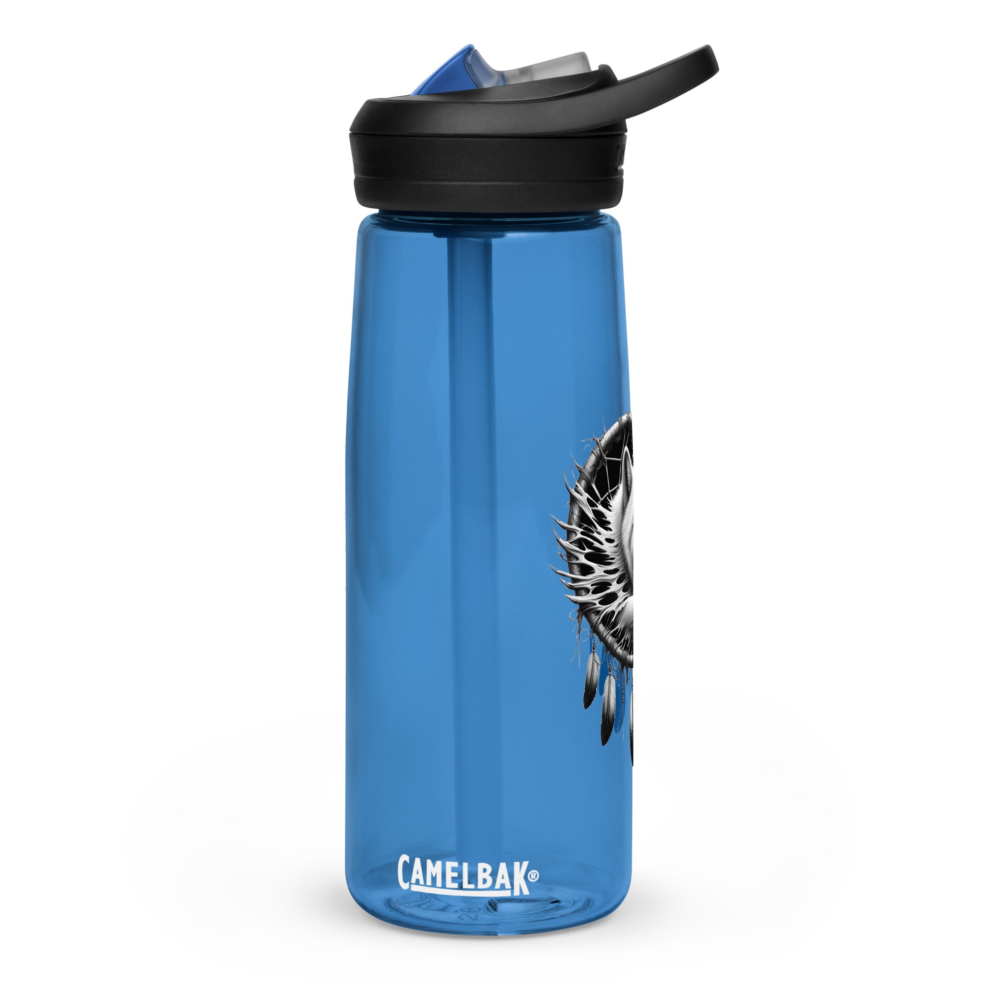 Dreamcatcher Wolf – Sports Water Bottle Realistic Native American Talisman Mythology Graphic Design