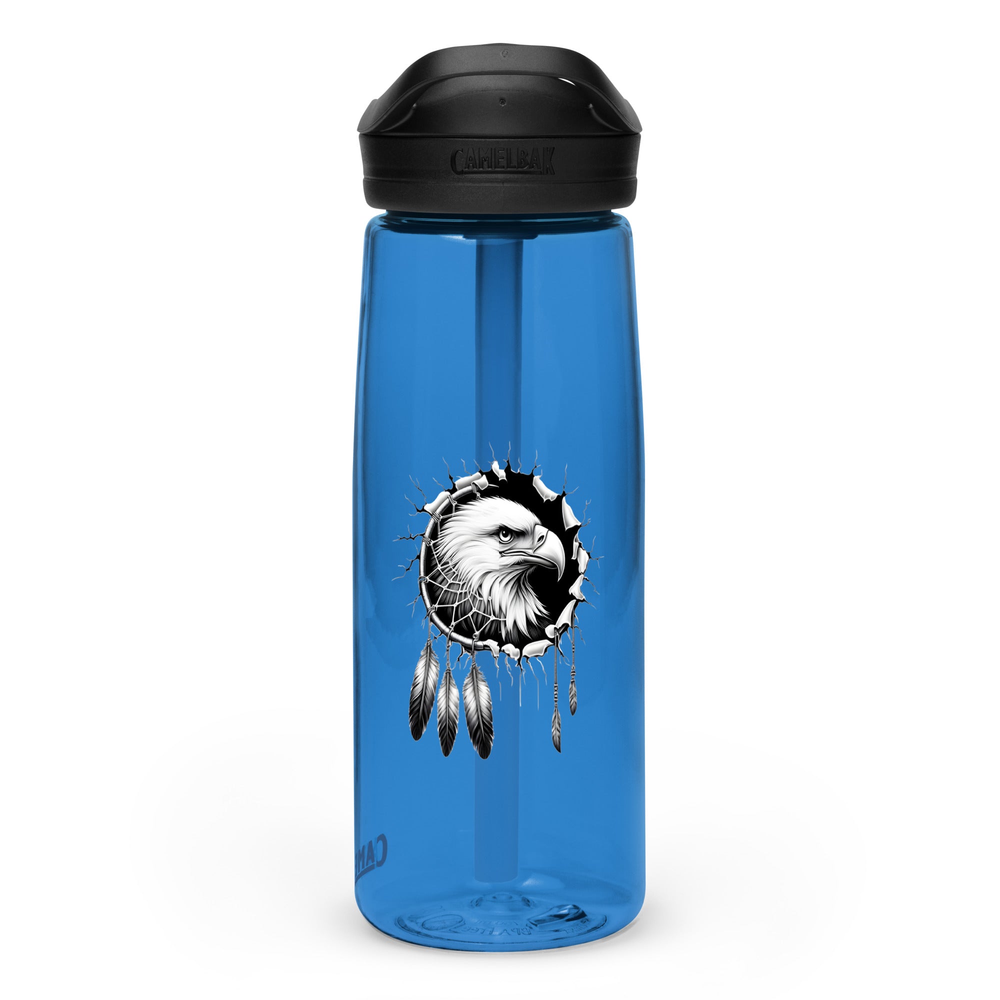 Dreamcatcher Eagle – Sports Water Bottle Realistic Native American Talisman Mythology Graphic Design