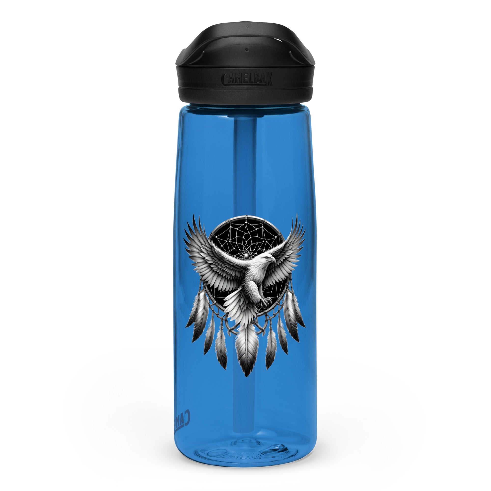 Dreamcatcher Eagle – Sports Water Bottle Realistic Native American Talisman Mythology Graphic Design