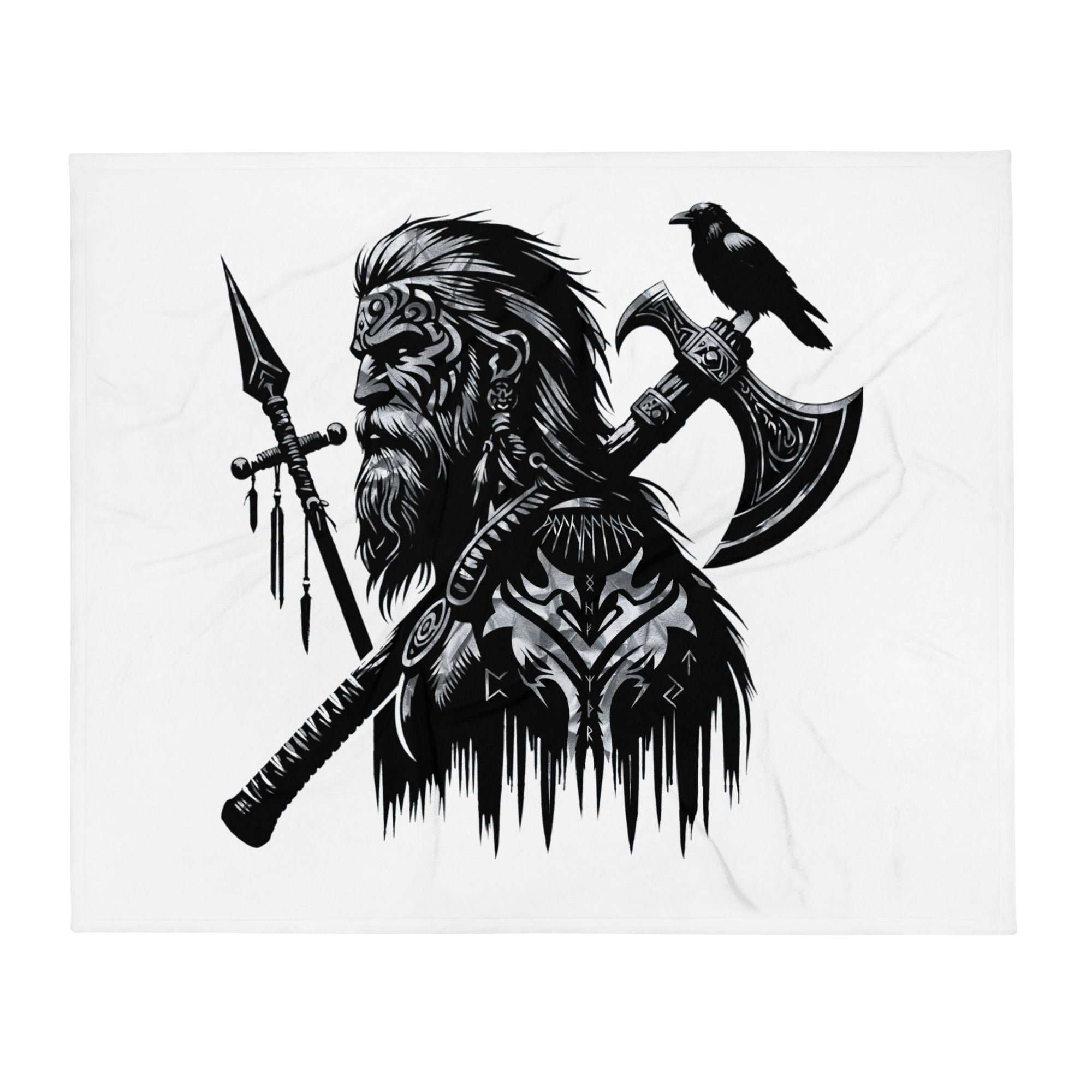 Viking Courage - Throw Blanket Norse Talisman Valhalla Design