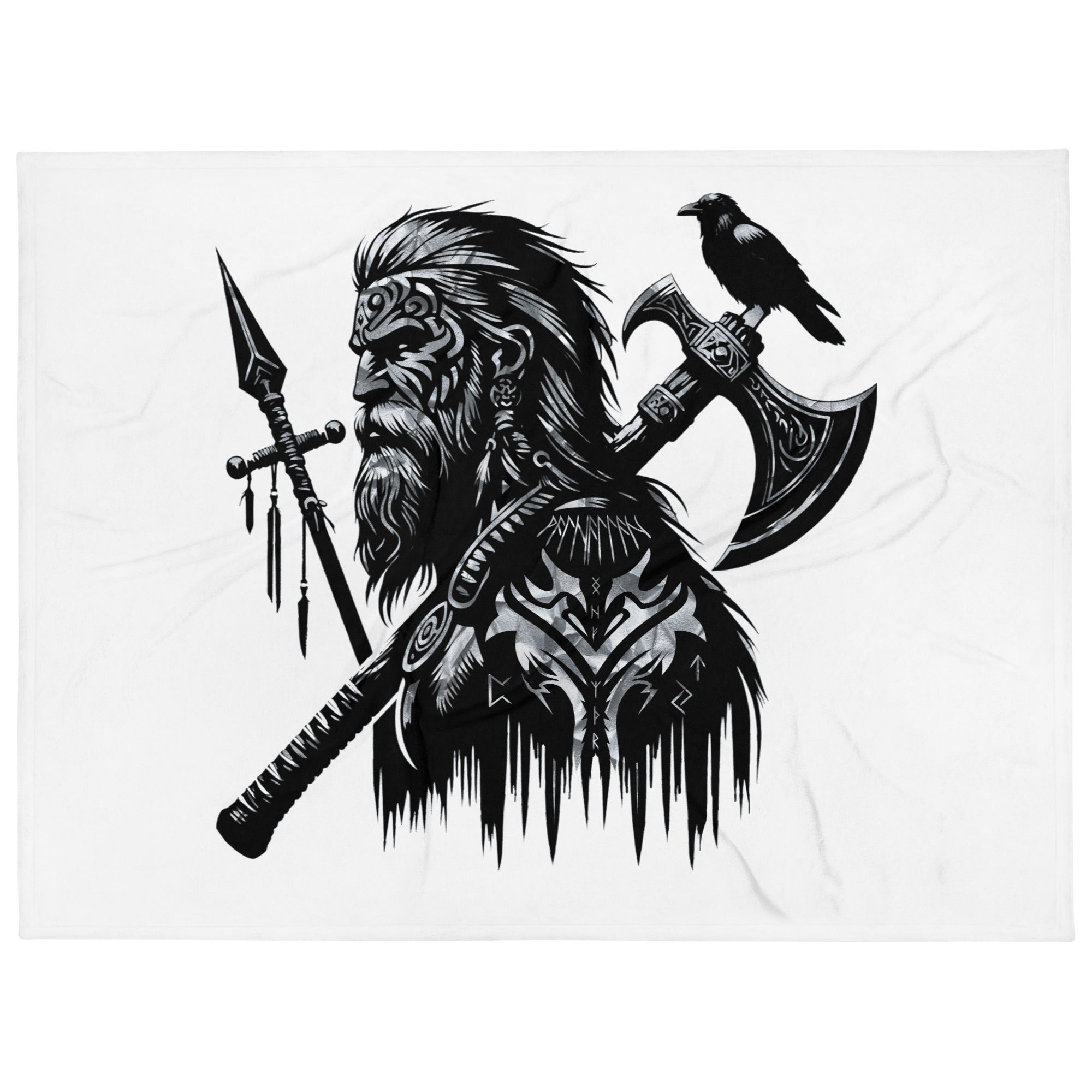 Viking Courage - Throw Blanket Norse Talisman Valhalla Design