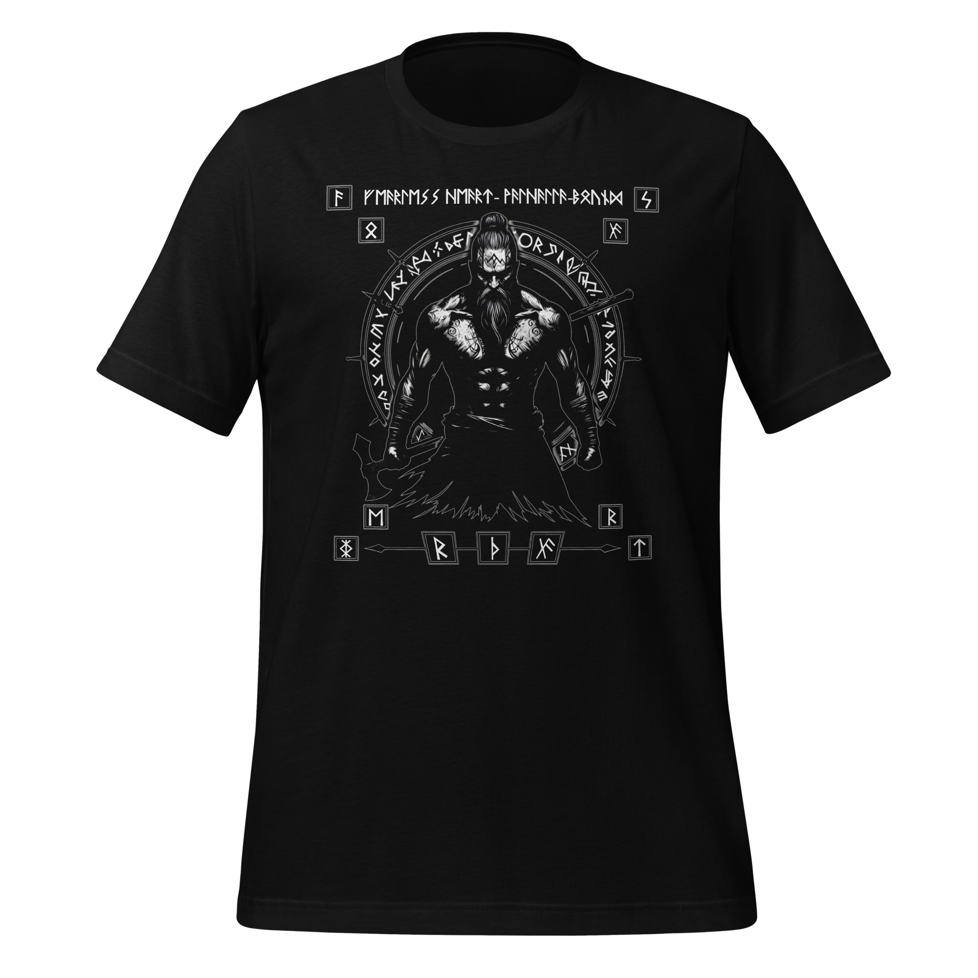 Viking Fearless - Valhalla Apparel Black White Short-Sleeve Unisex T-Shirt