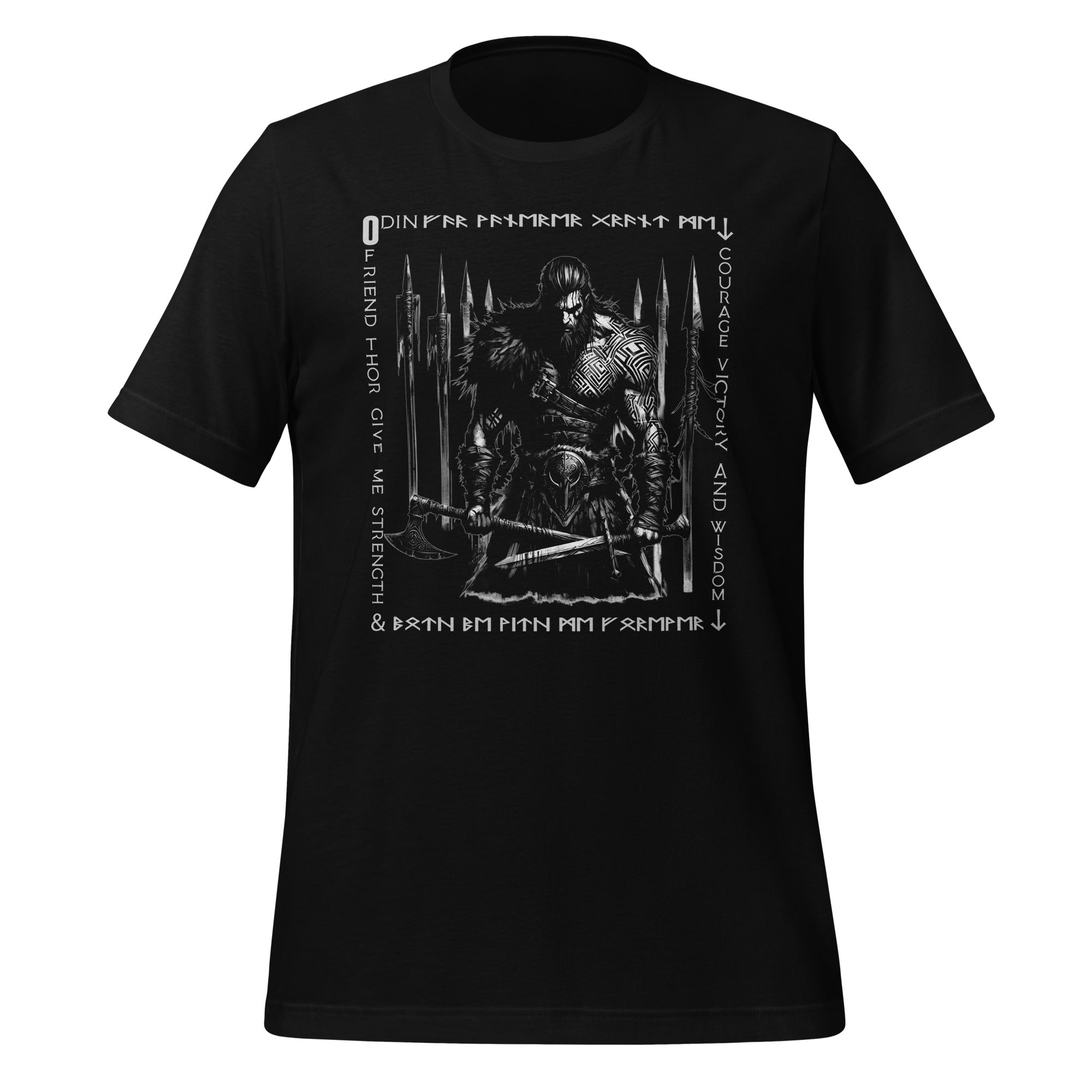 Viking Wanderer - Valhalla Apparel Black White Short-Sleeve Unisex T-Shirt