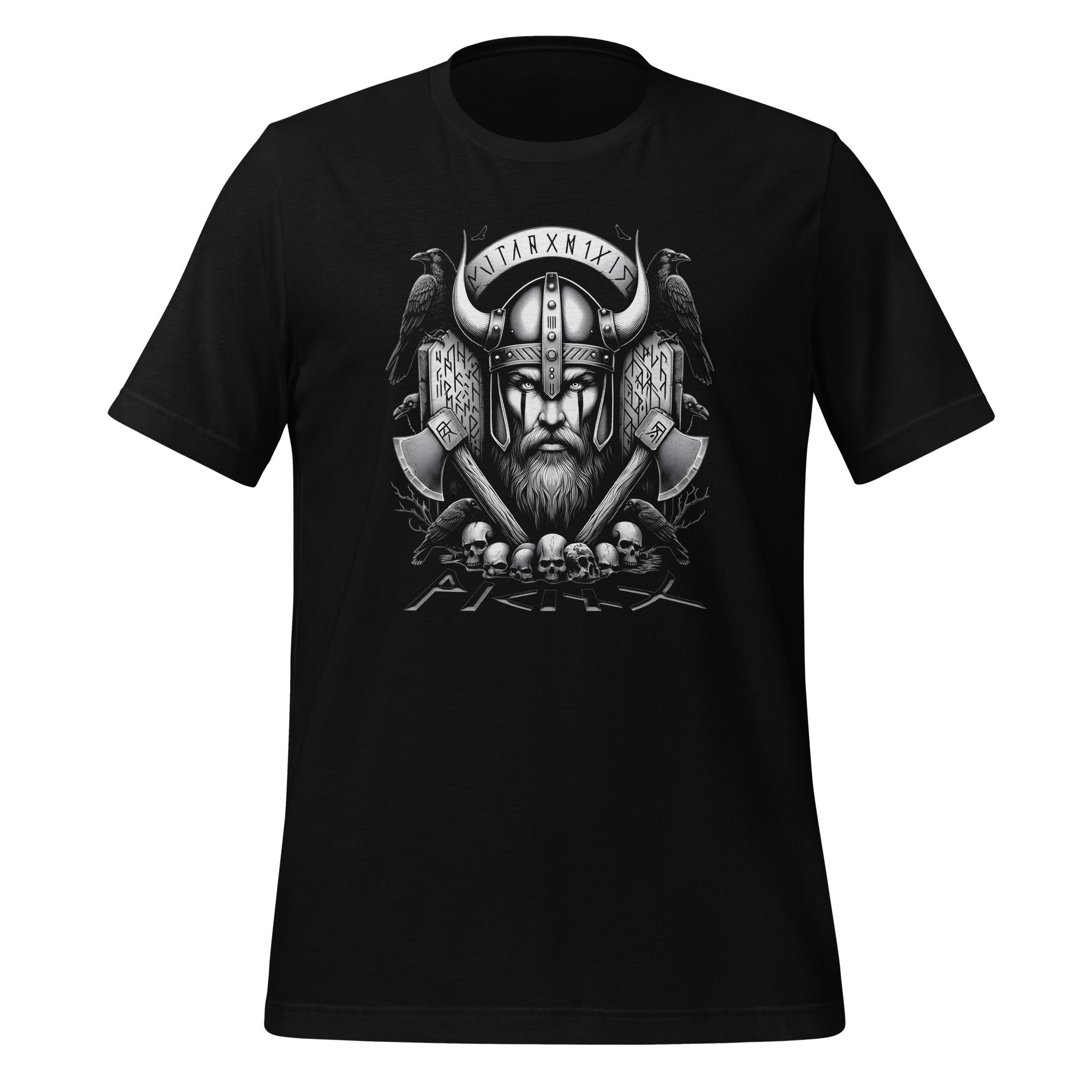 Viking Rememberance - Valhalla Norse Apparel Black White Short-Sleeve Unisex T-Shirt