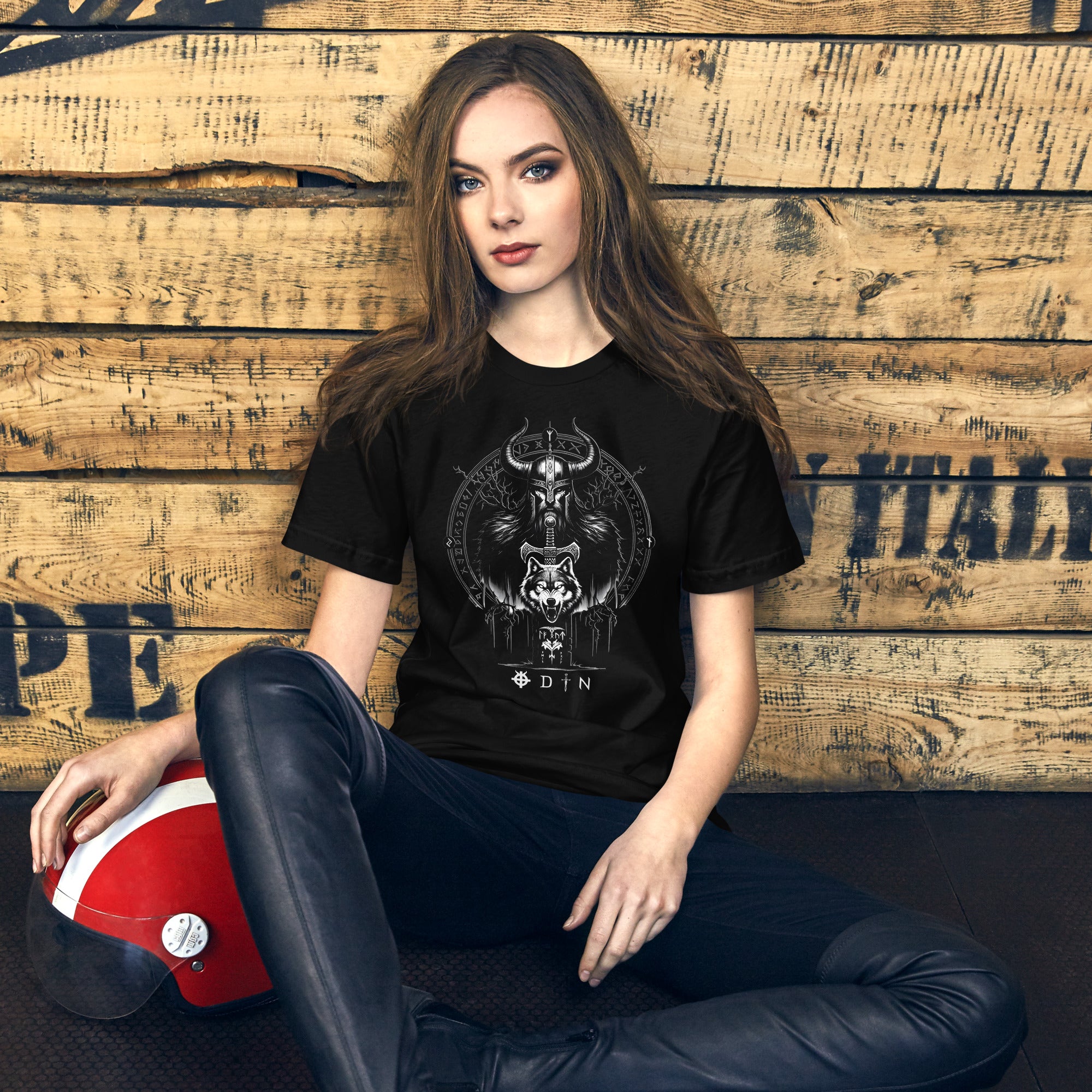 Viking Legend - Valhalla Norse Apparel Black White Short-Sleeve Unisex T-Shirt