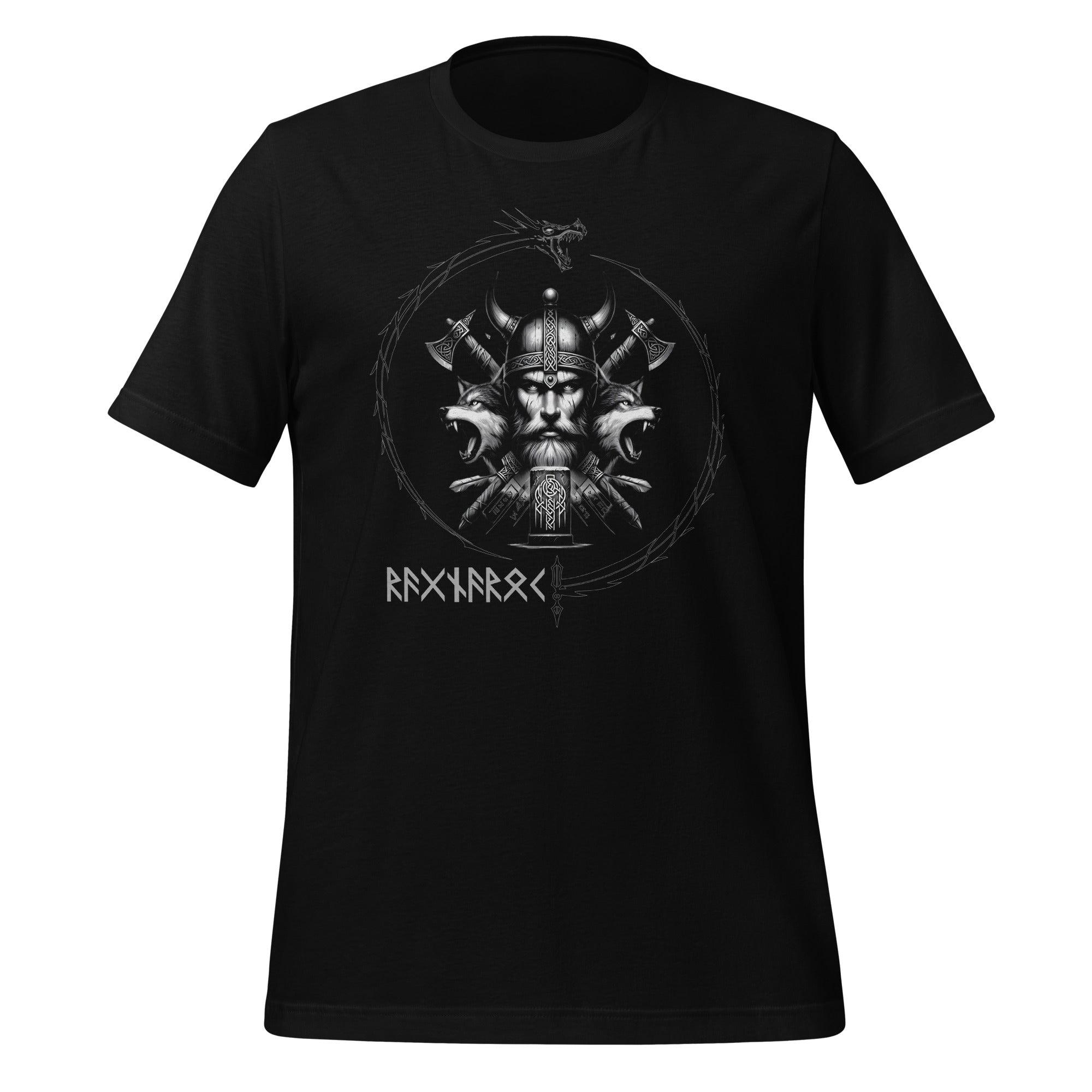 Viking Fury - Valhalla Norse Apparel Black White Short-Sleeve Unisex T-Shirt