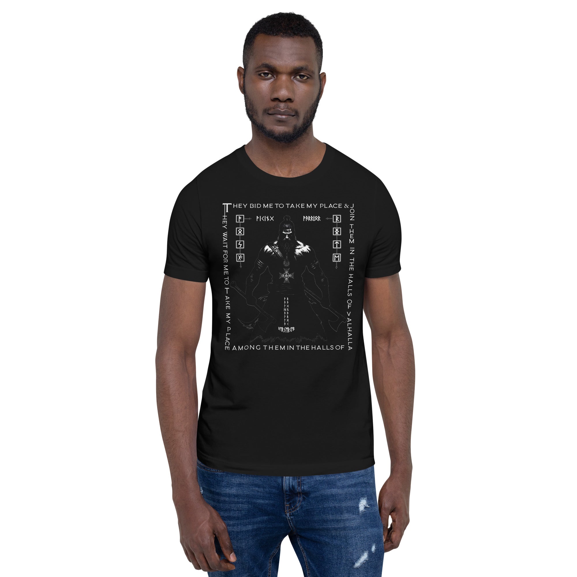 Viking - Valhalla Norse Apparel Black White Short-Sleeve Unisex T-Shirt