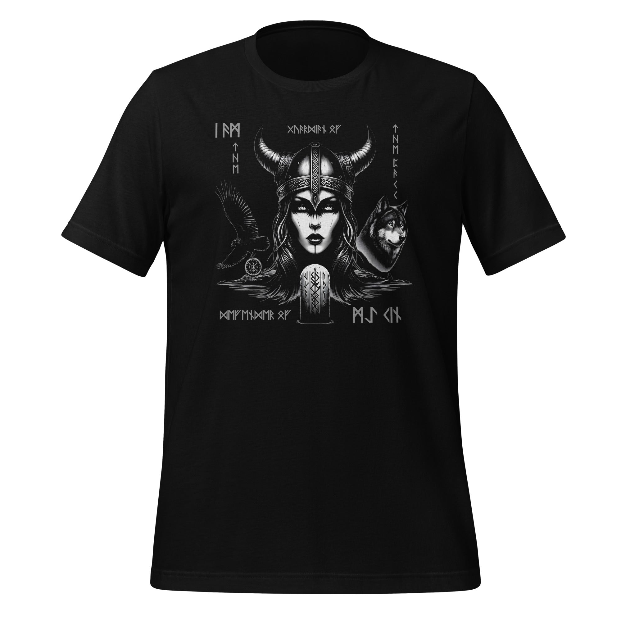 Viking Guardian - Valhalla Norse Apparel Black White Design Short-Sleeve Unisex T-Shirt