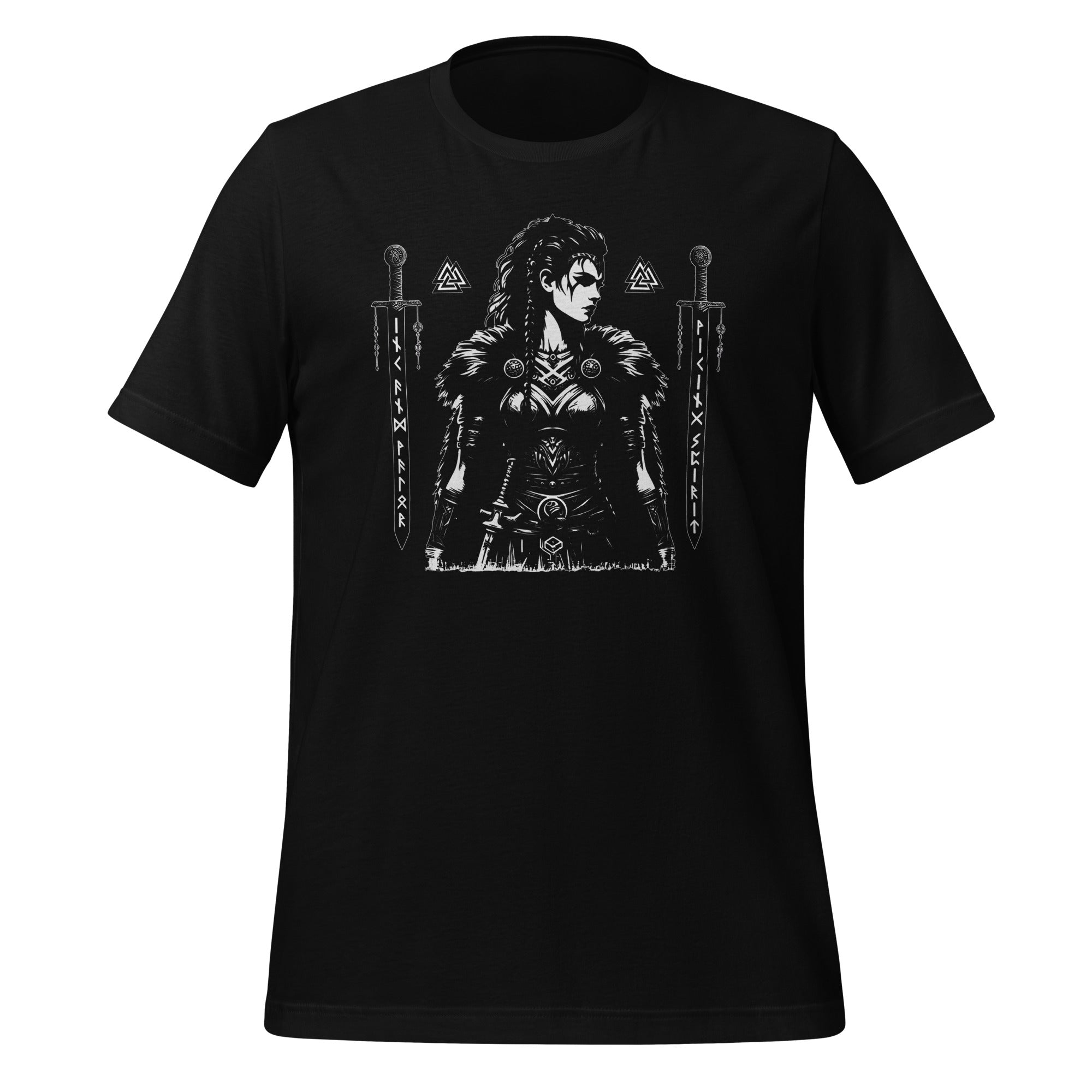 Viking Spirit - Valhalla Norse Apparel Black White Design Short-Sleeve Unisex T-Shirt