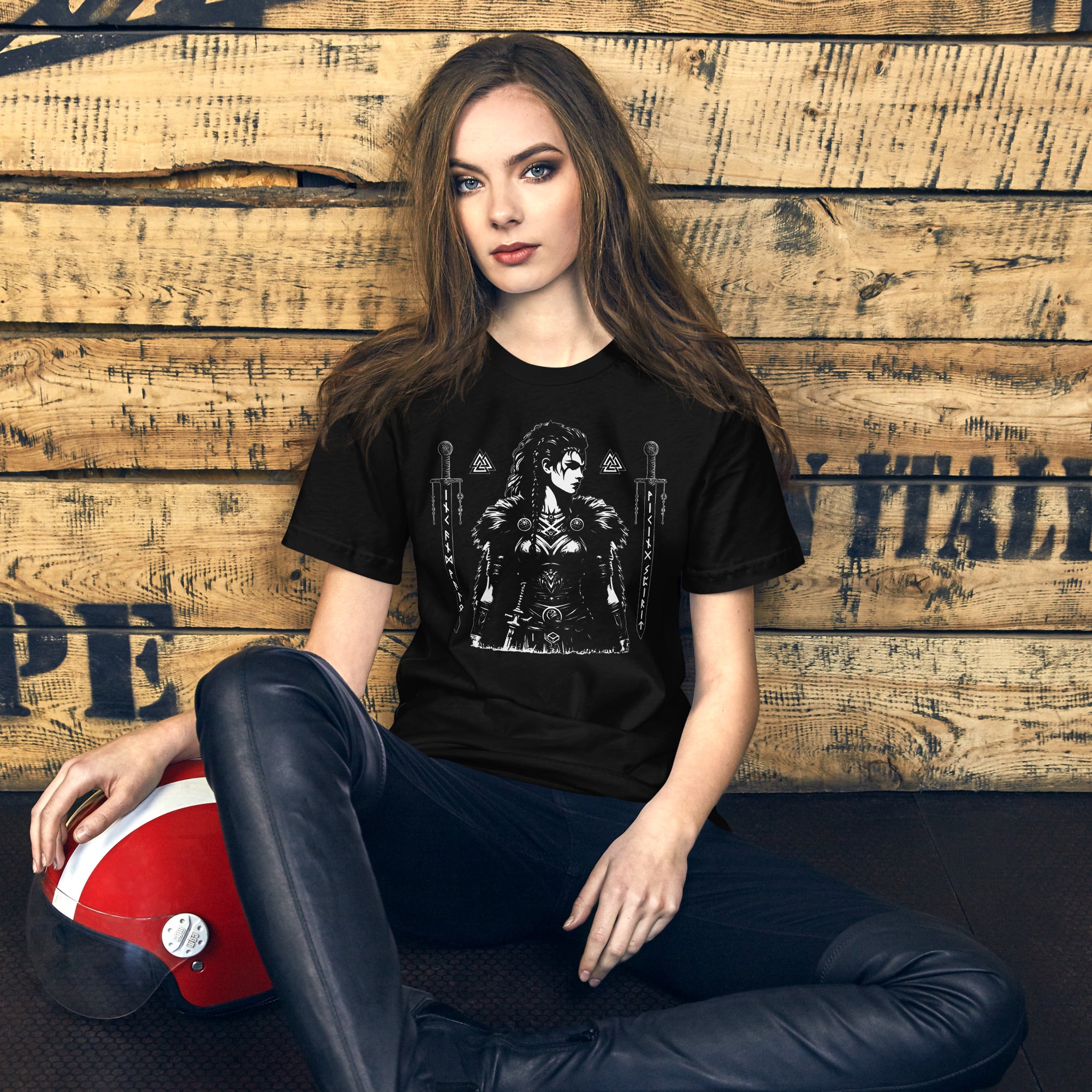 Viking Spirit - Valhalla Norse Apparel Black White Design Short-Sleeve Unisex T-Shirt