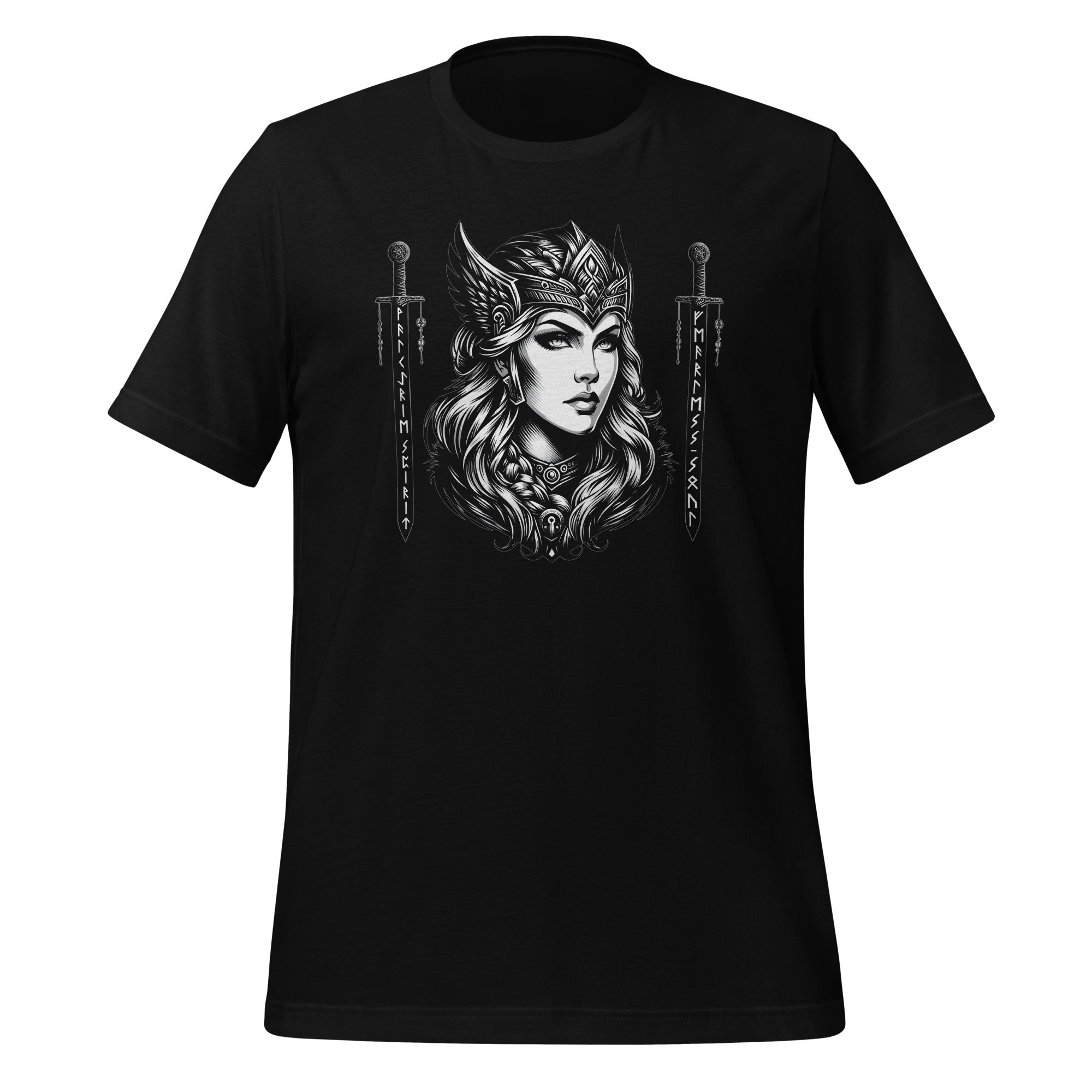 Viking Fearless - Valhalla Norse Apparel Black White Design Short-Sleeve Unisex T-Shirt