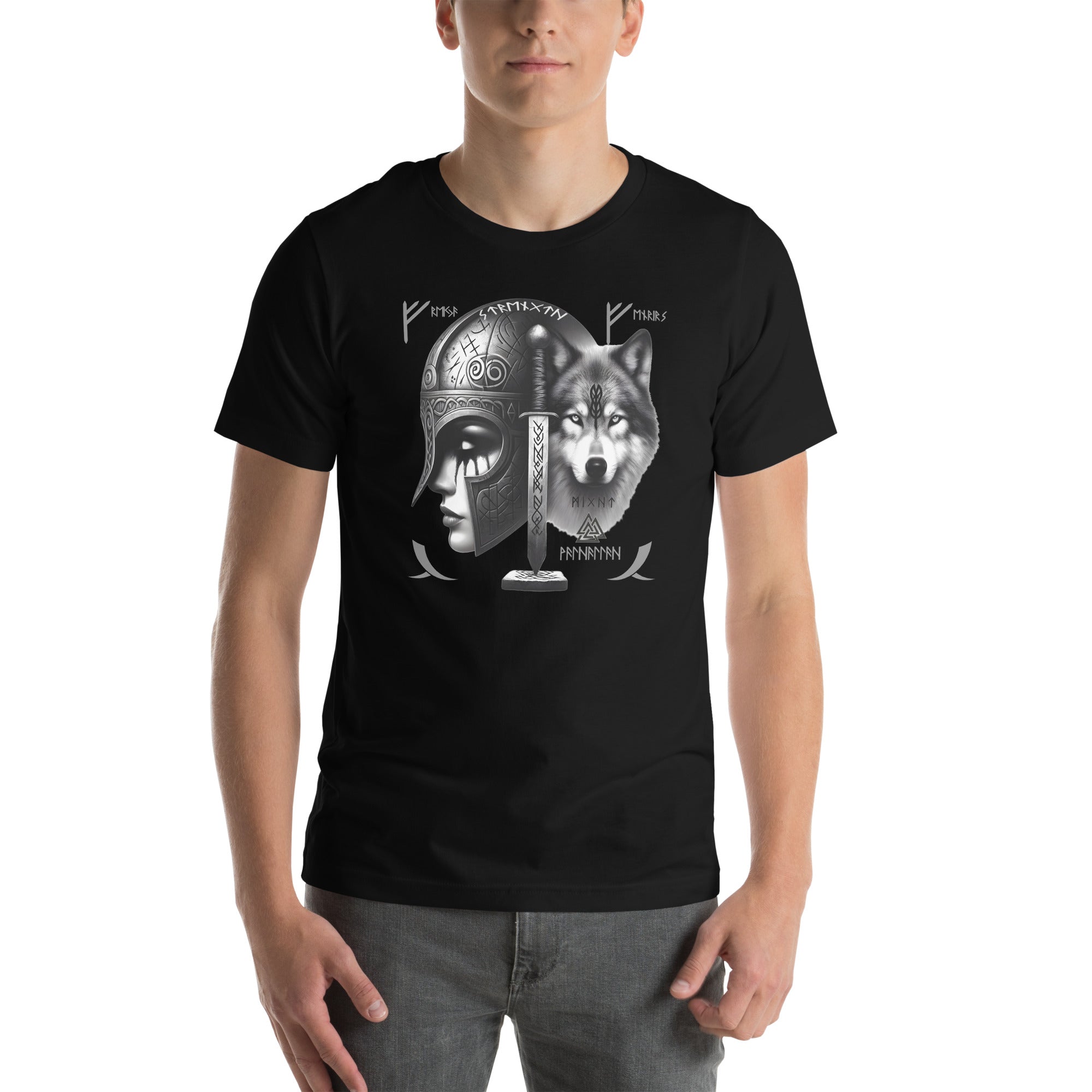 Viking Companion - Valhalla Norse Apparel Black White Design Short-Sleeve Unisex T-Shirt