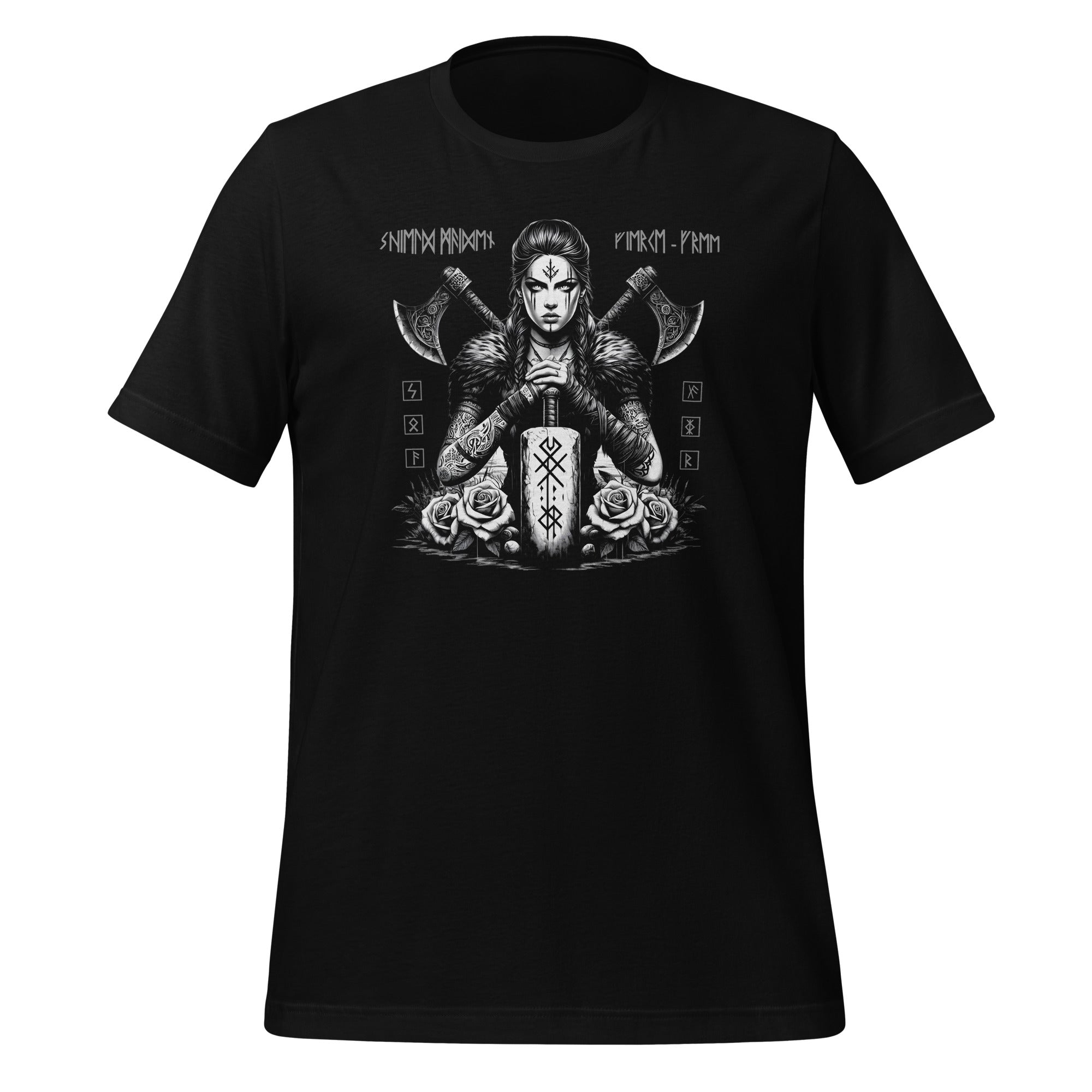 Viking Reverance - Valhalla Norse Apparel Black White Design Short-Sleeve Unisex T-Shirt