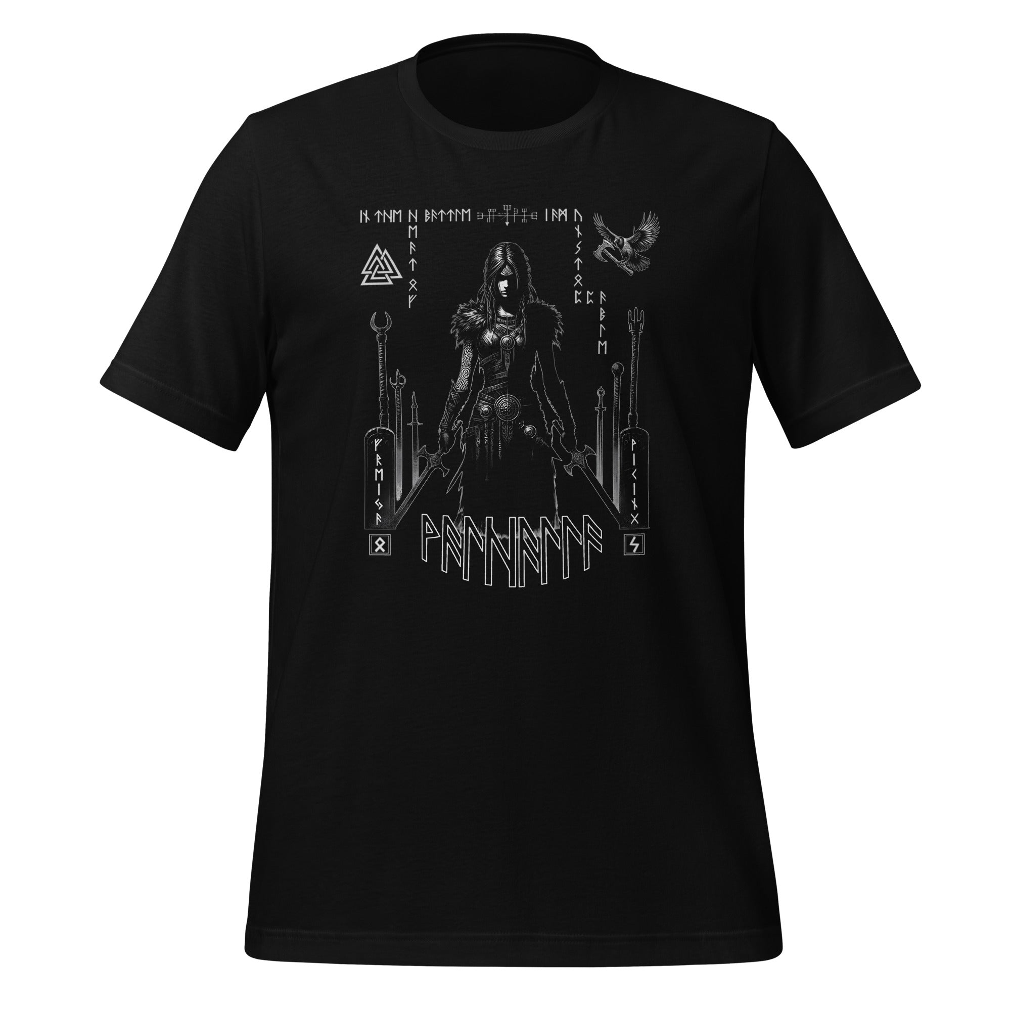 Viking Braveheart - Valhalla Norse Apparel Black White Design Short-Sleeve Unisex T-Shirt