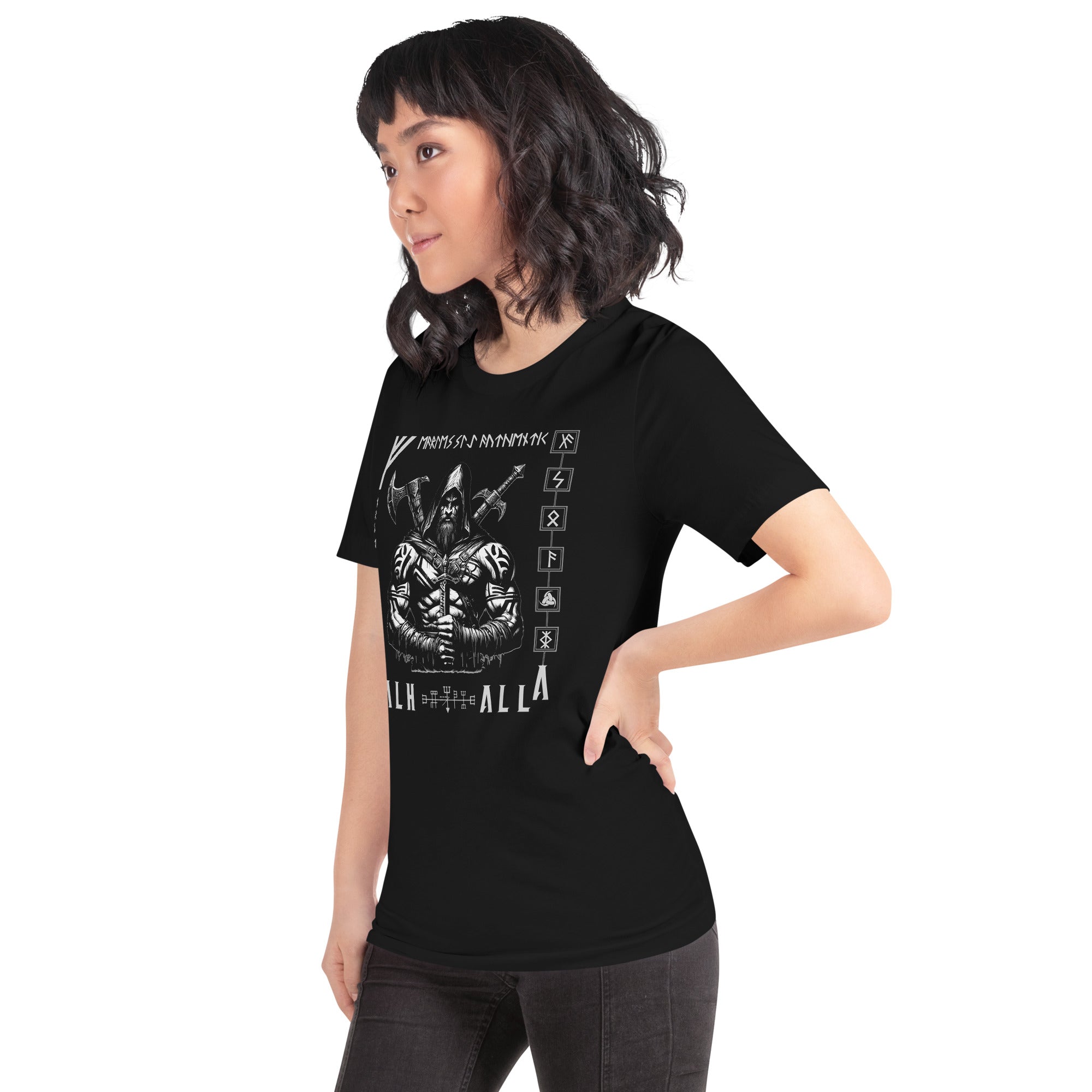 Viking Leader - Valhalla Norse Apparel Black White Short-Sleeve Unisex T-Shirt