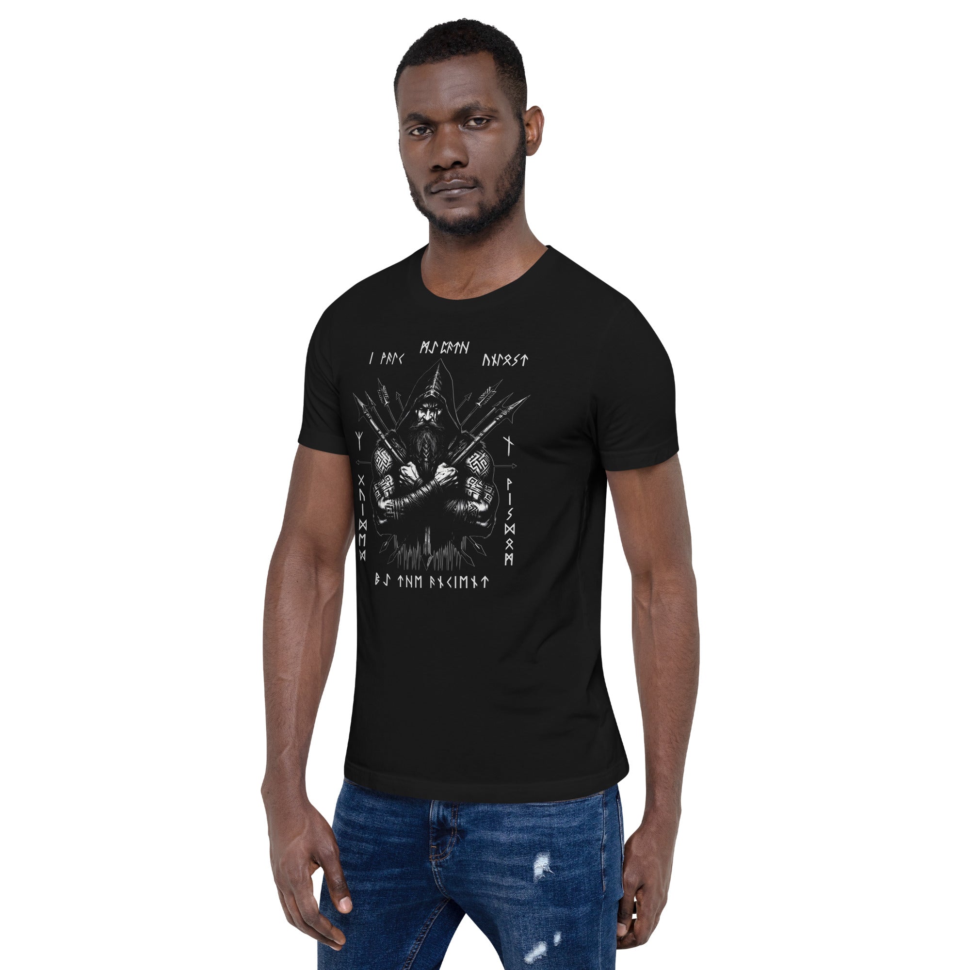 Viking Valor - Valhalla Norse Apparel Black White Short-Sleeve Unisex T-Shirt