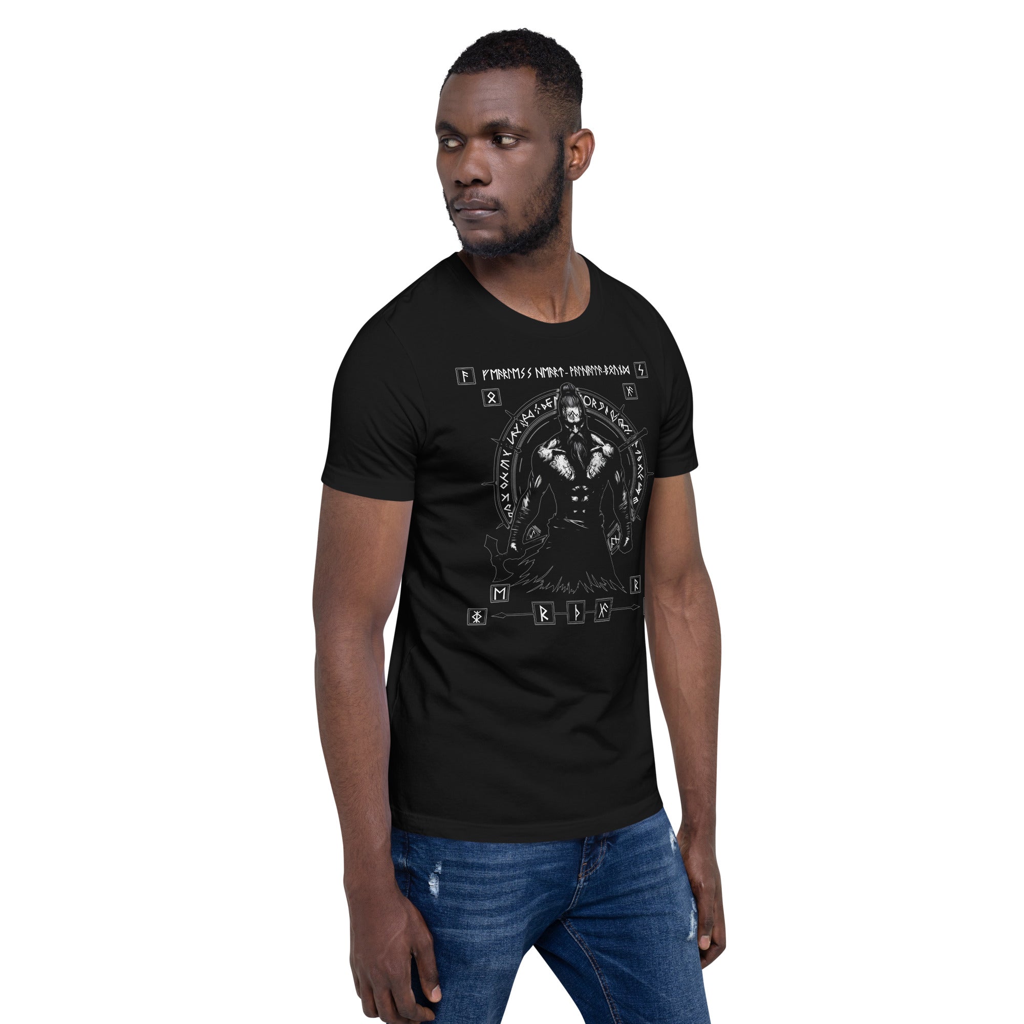 Viking Fearless - Valhalla Apparel Black White Short-Sleeve Unisex T-Shirt