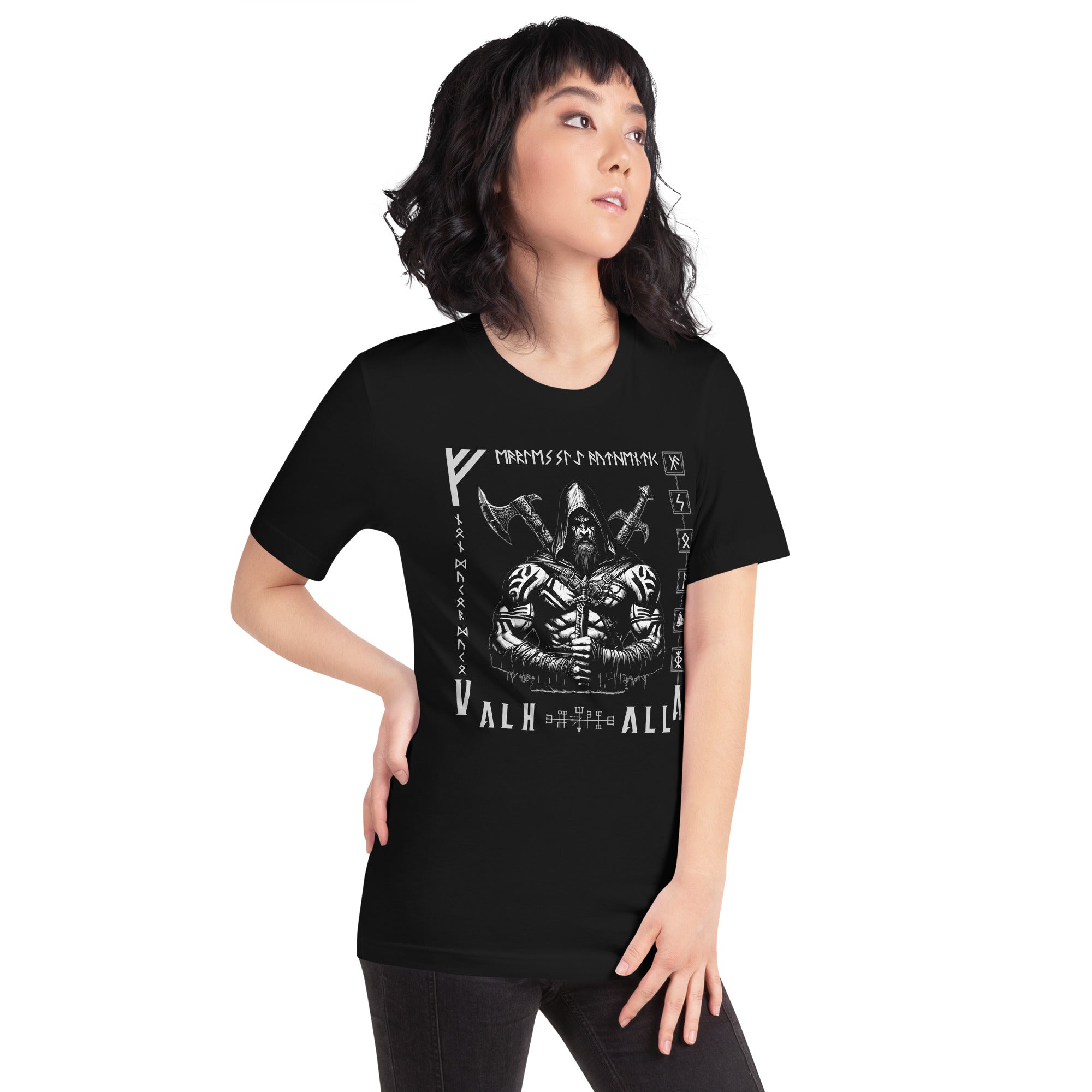 Viking Leader - Valhalla Norse Apparel Black White Short-Sleeve Unisex T-Shirt