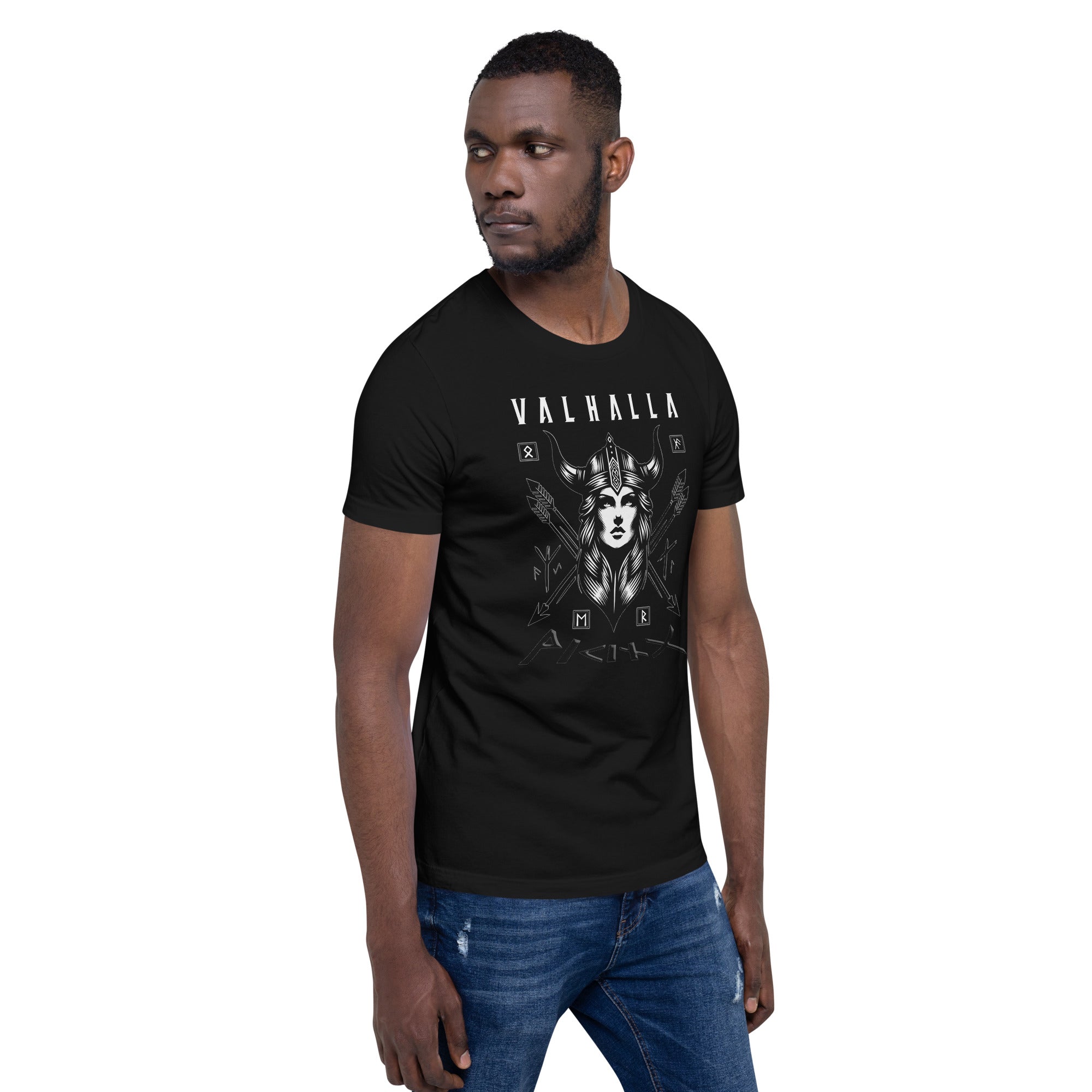 Viking Glory - Valhalla Norse Apparel Black White Short-Sleeve Unisex T-Shirt