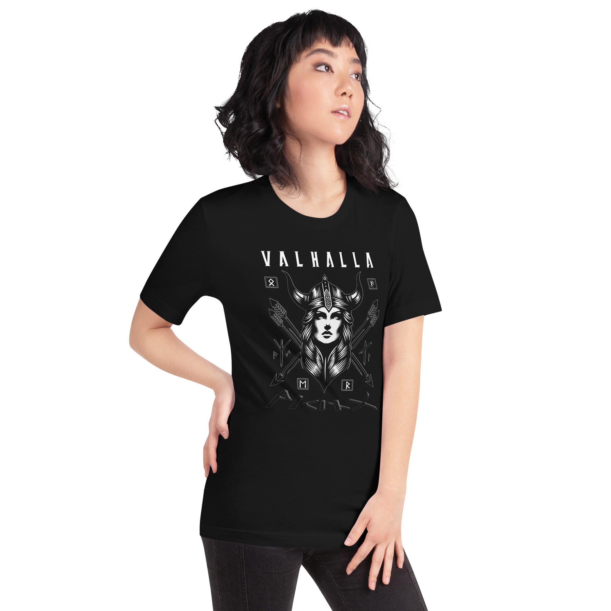 Viking Glory - Valhalla Norse Apparel Black White Short-Sleeve Unisex T-Shirt