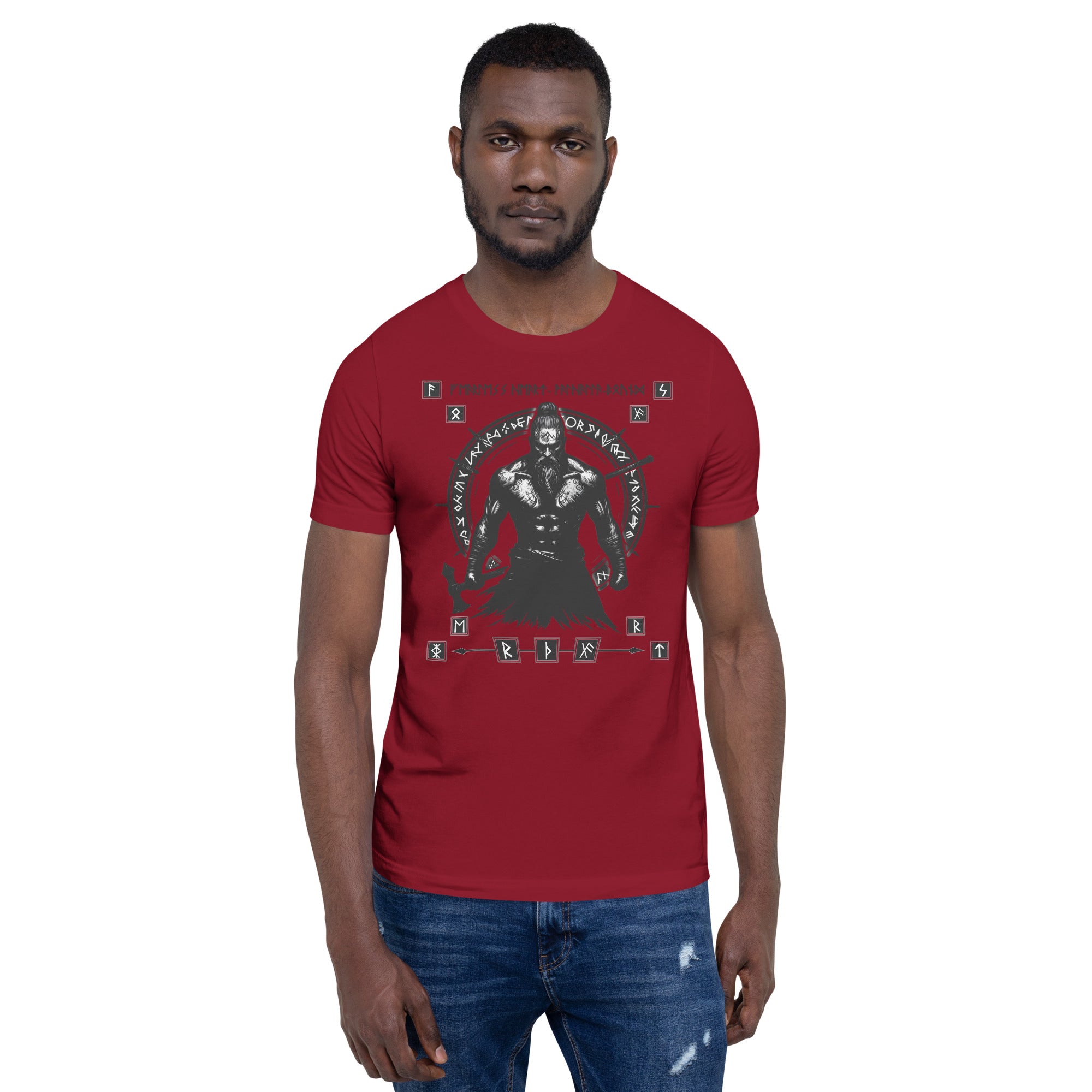 Viking Fearless - Valhalla Apparel Black White Short-Sleeve Unisex T-Shirt