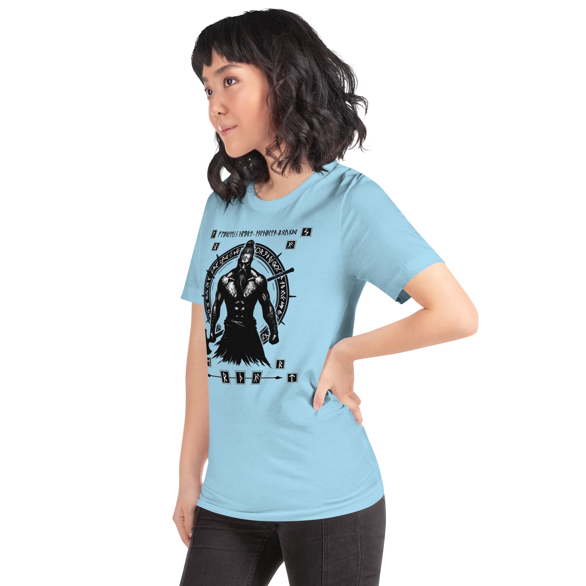 Viking Fearless - Valhalla Apparel Black White Short-Sleeve Unisex T-Shirt