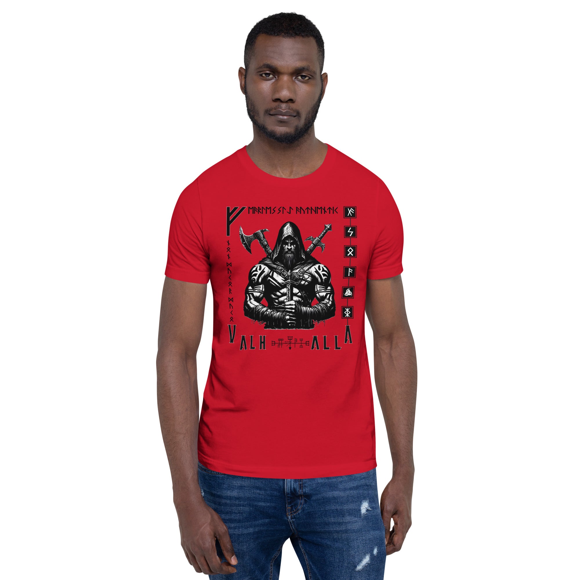 Viking Leader - Valhalla Norse Apparel Black White Short-Sleeve Unisex T-Shirt