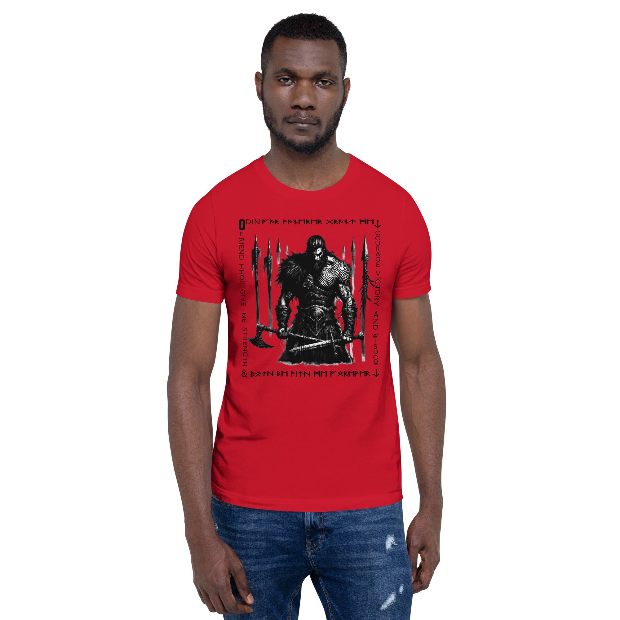 Viking Wanderer - Valhalla Apparel Black White Short-Sleeve Unisex T-Shirt