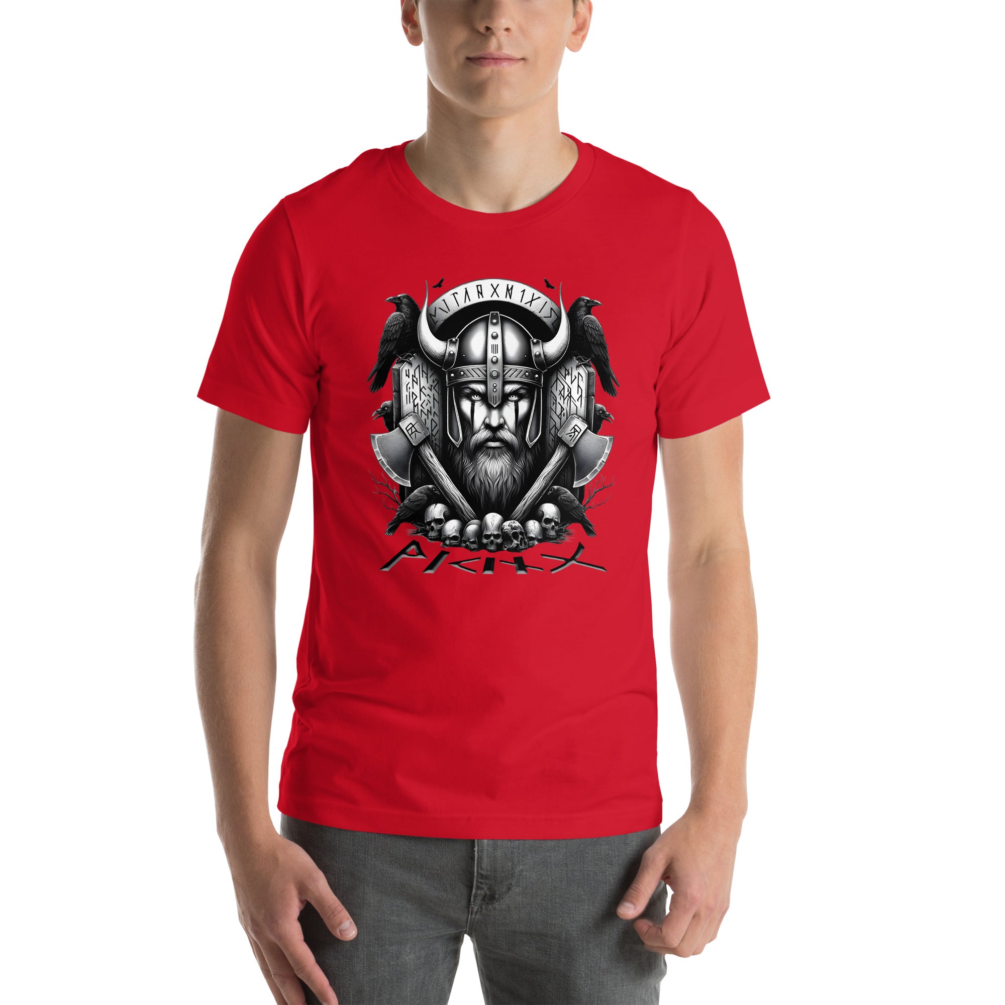 Viking Rememberance - Valhalla Norse Apparel Black White Short-Sleeve Unisex T-Shirt