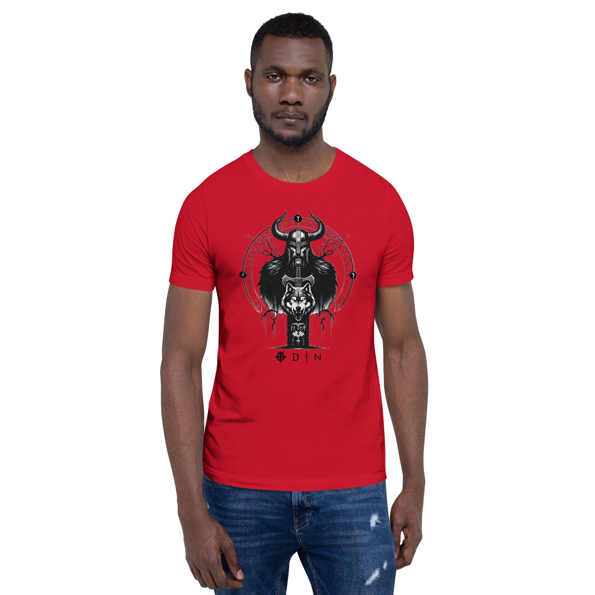 Viking Legend - Valhalla Norse Apparel Black White Short-Sleeve Unisex T-Shirt