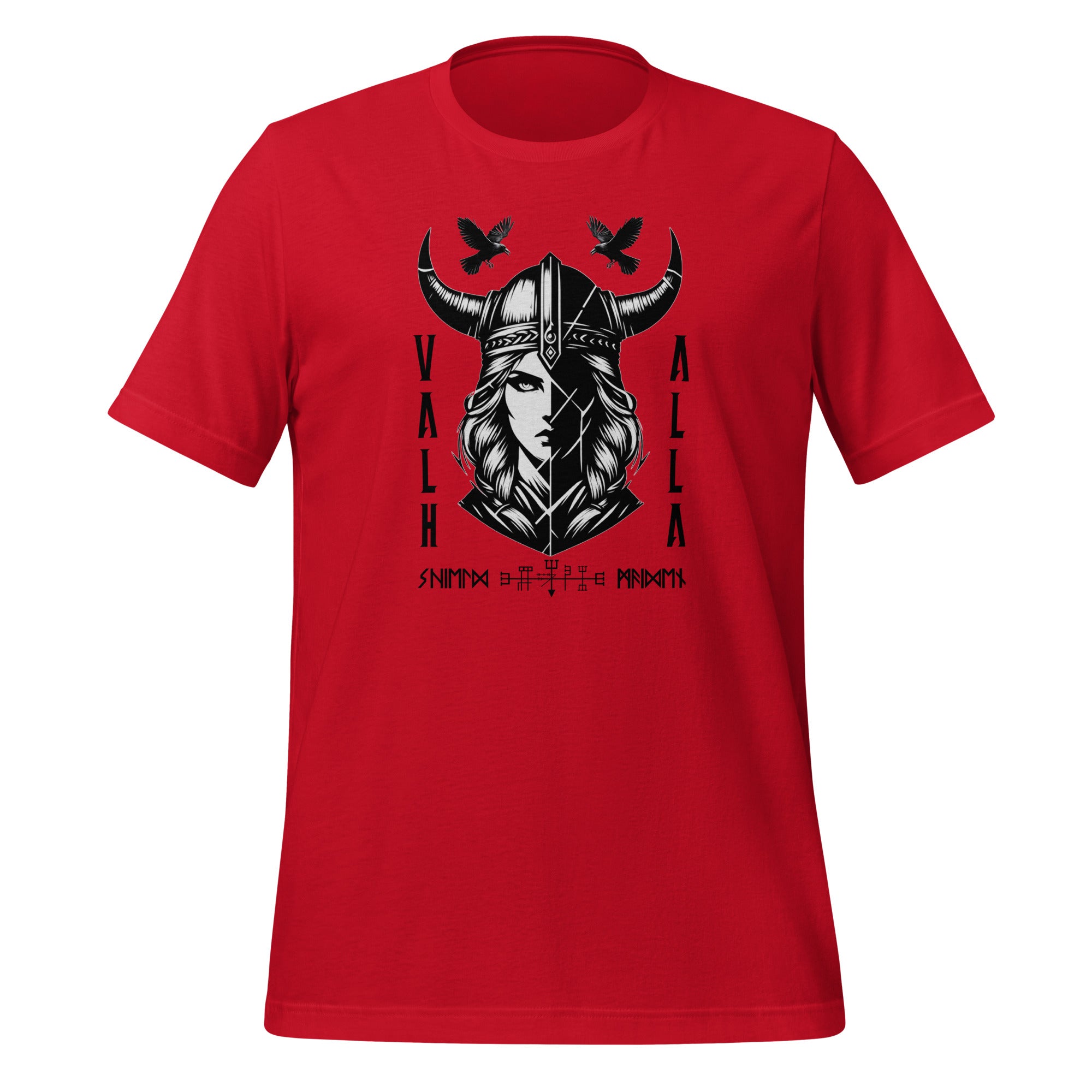 Viking Norsewoman - Valhalla Apparel Black White Design Short-Sleeve Unisex T-Shirt