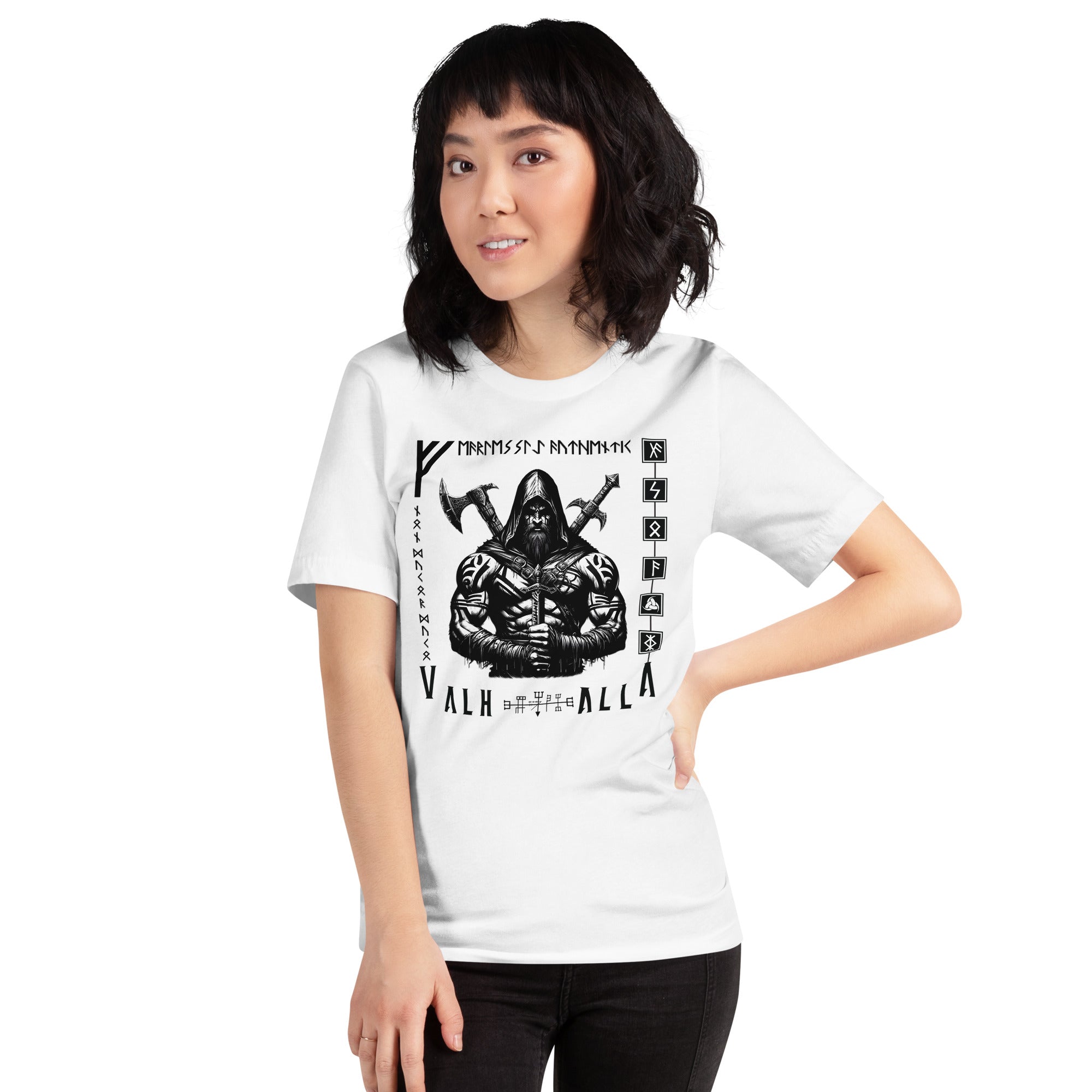 Viking Leader - Valhalla Norse Apparel Black White Short-Sleeve Unisex T-Shirt