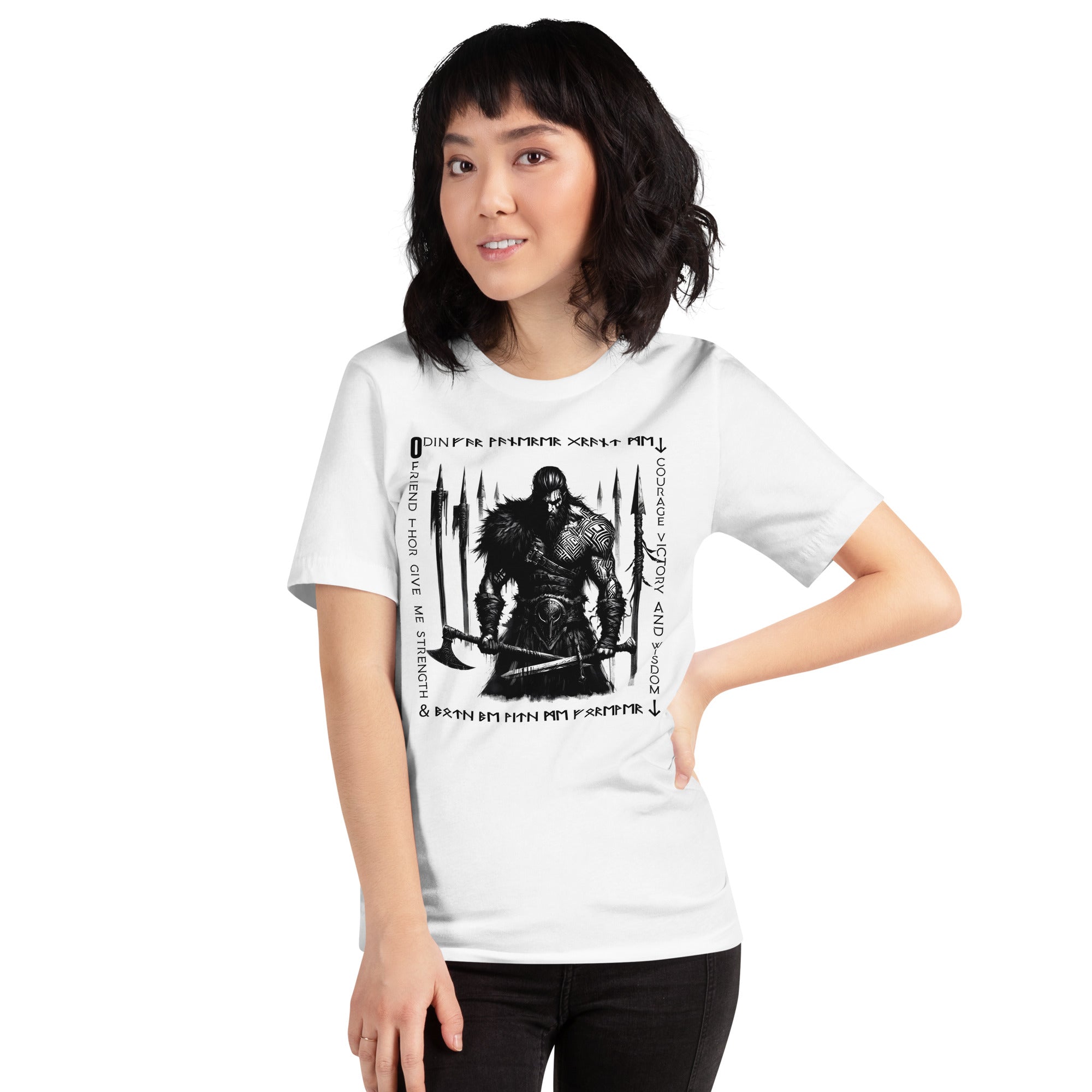 Viking Wanderer - Valhalla Apparel Black White Short-Sleeve Unisex T-Shirt