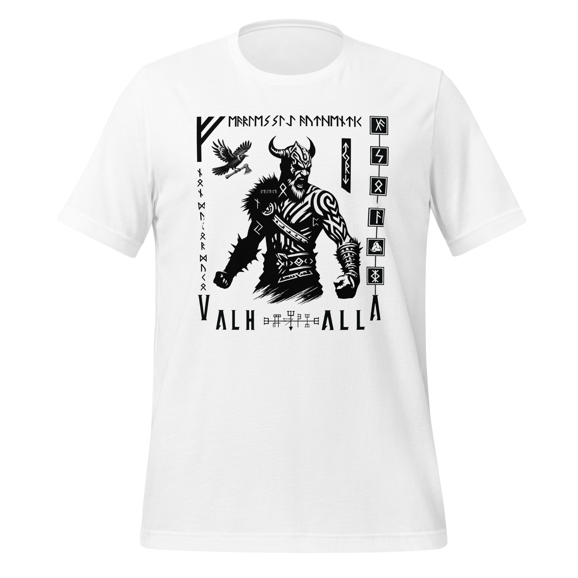 Viking Rampage - Valhalla Norse Apparel Black White Short-Sleeve Unisex T-Shirt