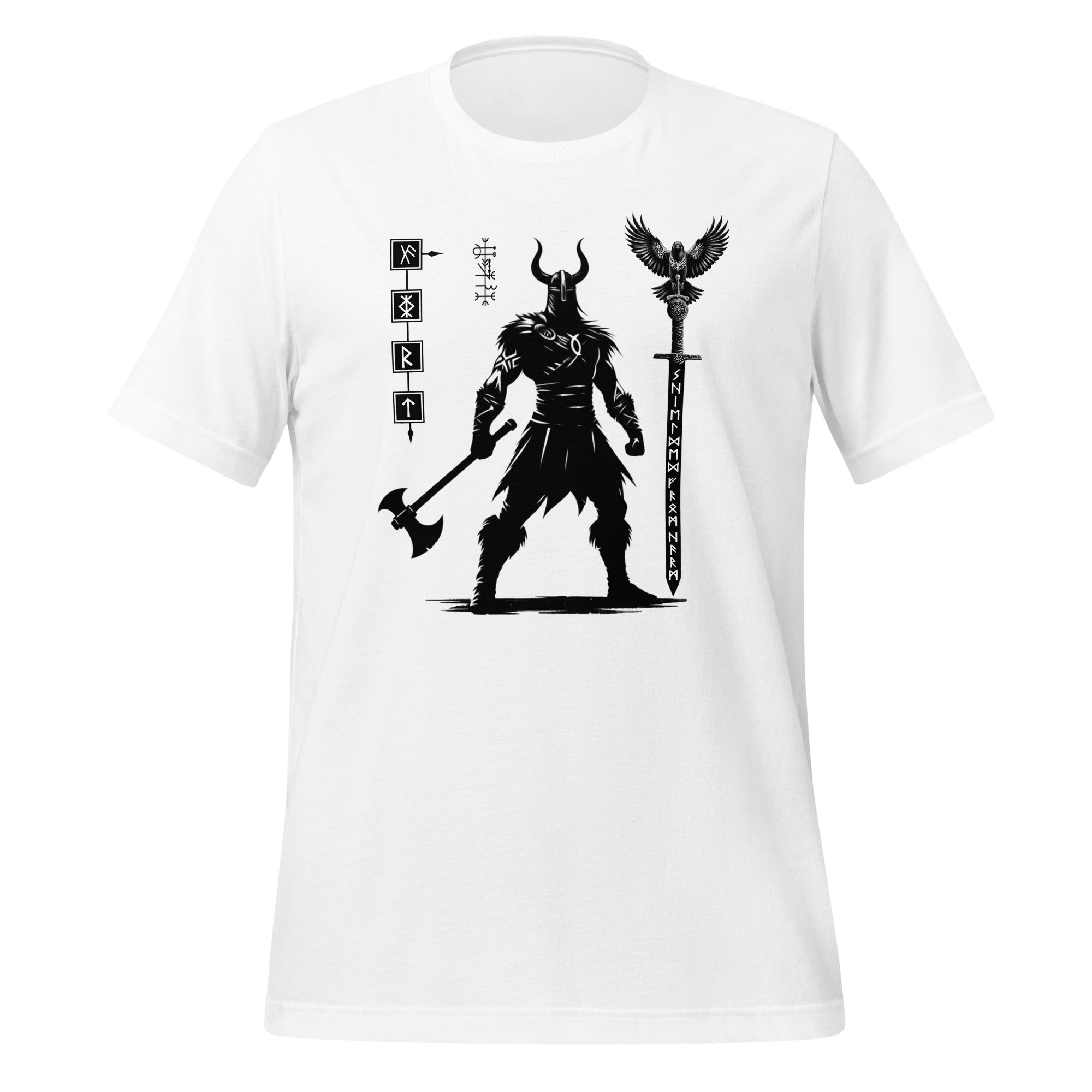 Viking Resolute - Valhalla Norse Apparel Black White Short-Sleeve Unisex T-Shirt