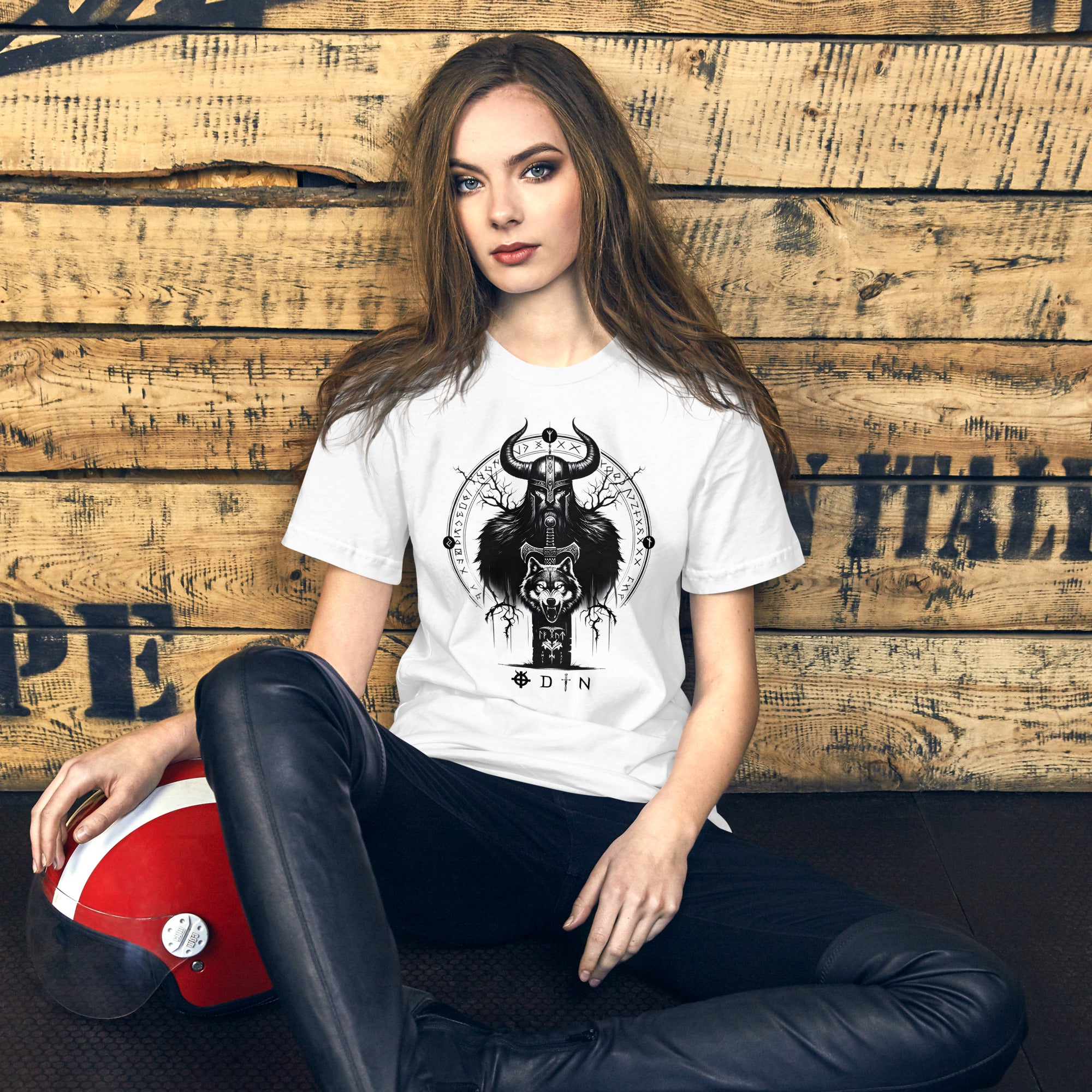 Viking Legend - Valhalla Norse Apparel Black White Short-Sleeve Unisex T-Shirt