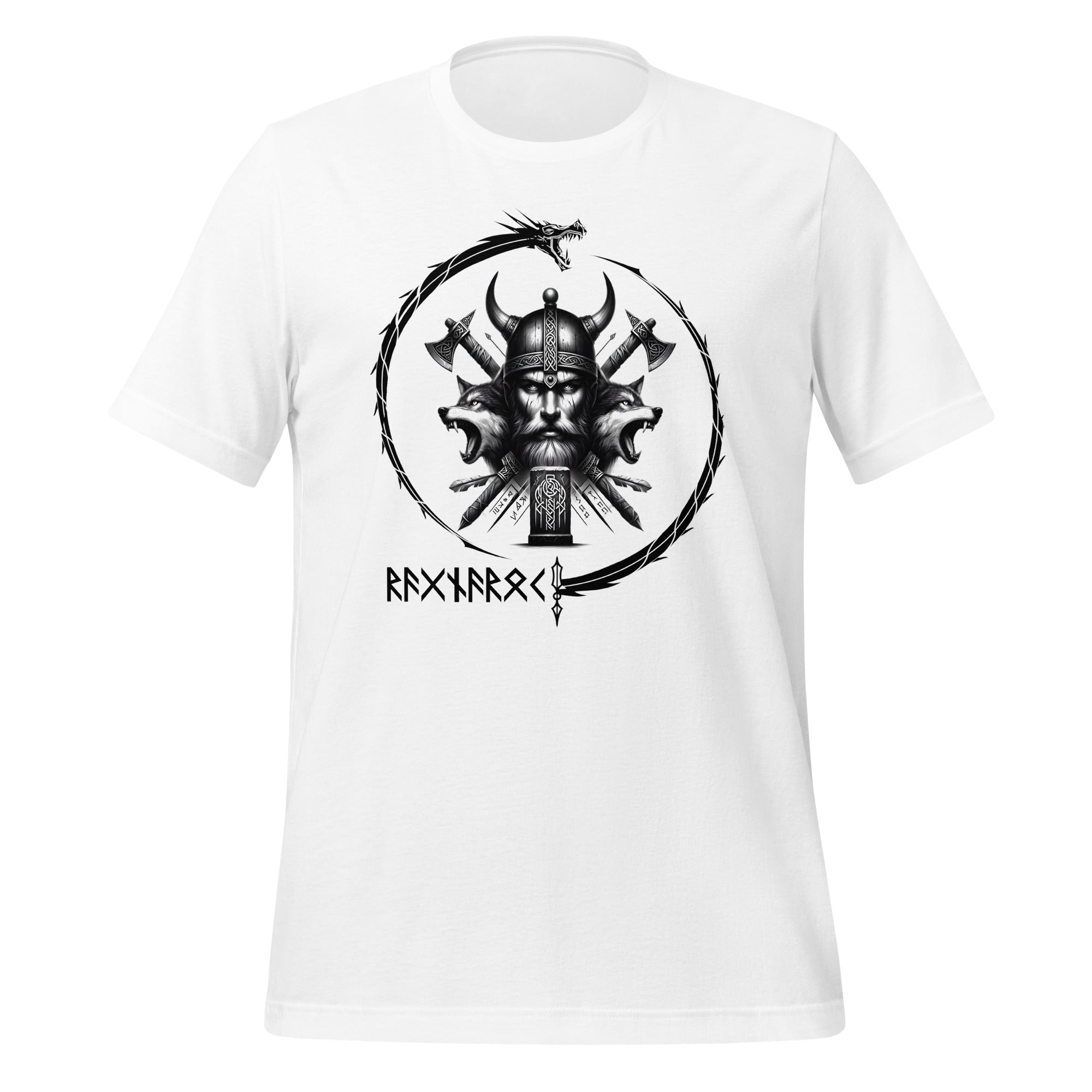 Viking Fury - Valhalla Norse Apparel Black White Short-Sleeve Unisex T-Shirt